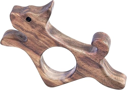 Soporte para páginas de libros de perro de nogal - Soporte de madera con acabado liso para lectores, amantes de los libros y regalos literarios