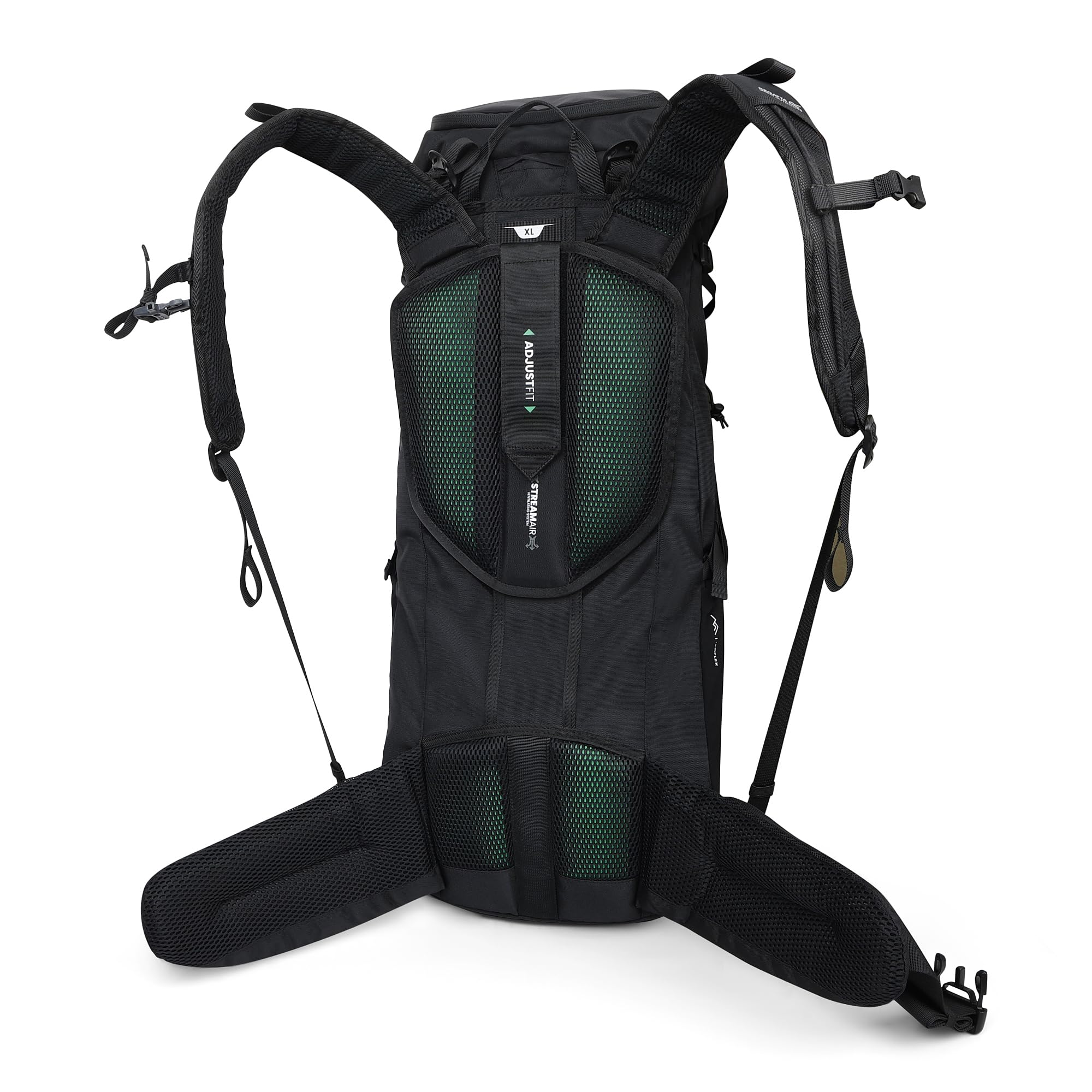 Regatta Plecak Blackfell 65 l, odblaskowy, z metalową ramą, idealny na spacery, wędrówki, kemping i trekking, Czarny, L, Casual