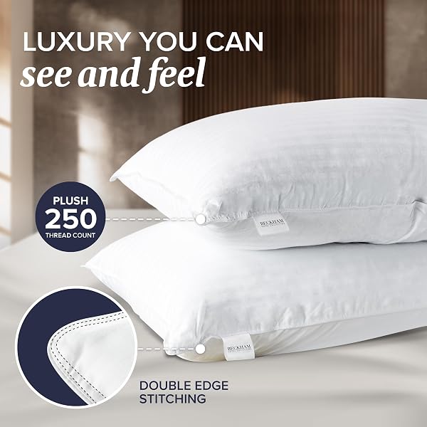 Beckham Hotel Collection Beckham Hotel Collection Bed Pillows Standard/Queen Size Set of 2 - Original Soft Down Alternative Pillow for Sleeping - Soft Support for Back, Stomach or Side Sleepers in use