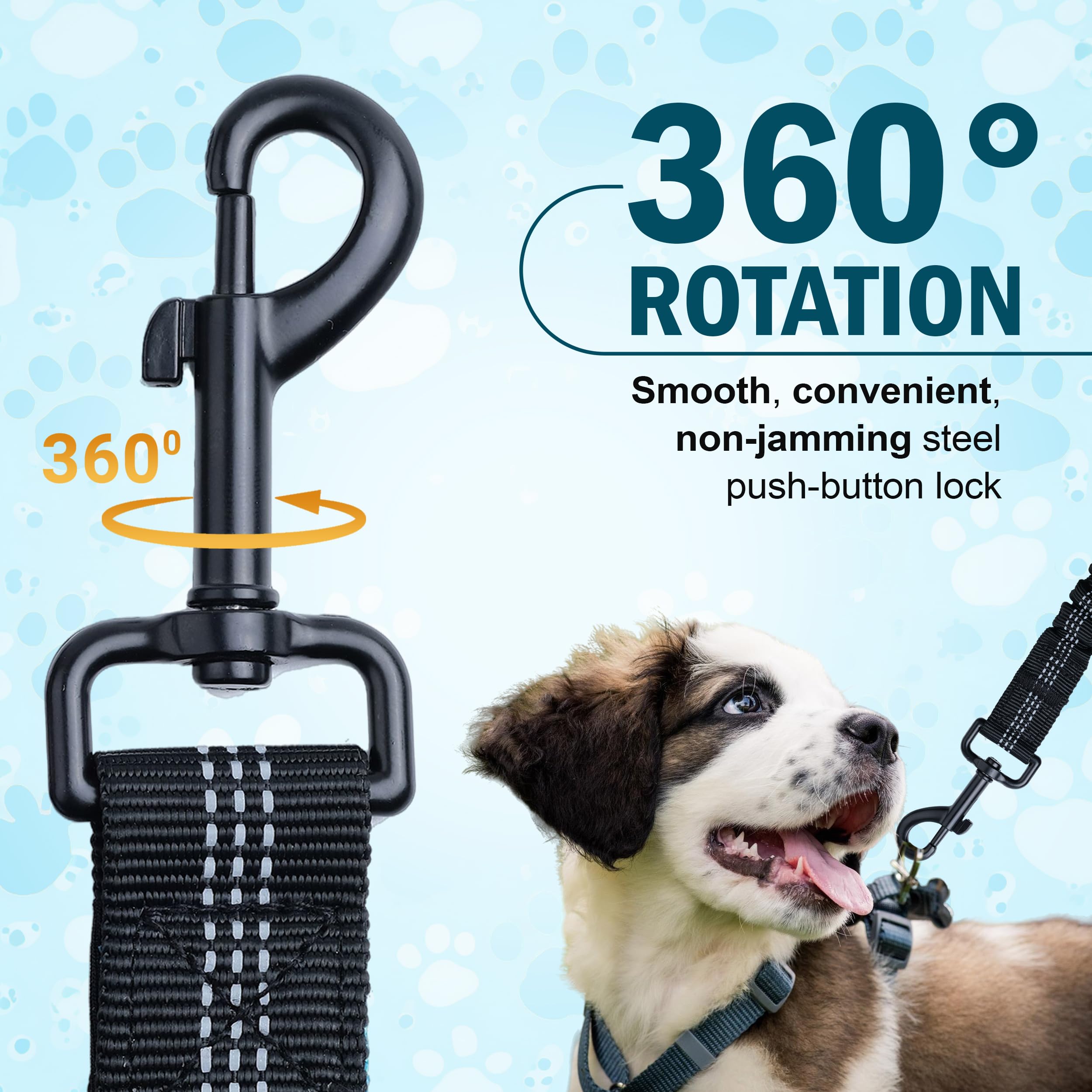 Hands Free Dog Leash with Waist Belt – No-Pull Bungee, Dual Padded Handles & Zipper Pouch for Running, Walking & Training – Adjustable Waist Leash for Large & Medium Dogs - image 4