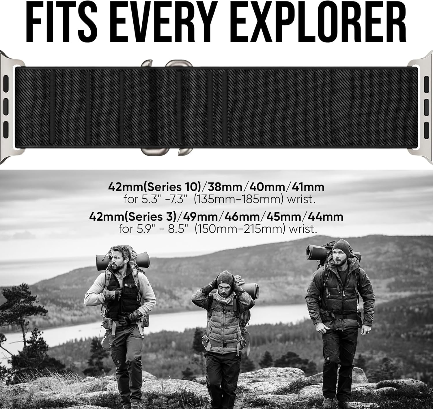 Suitisbest Sport Bands Compatible with Apple Watch Ultra Band 49mm 46mm 45mm 44mm 42mm 38mm 40mm 41mm, Stretchy Nylon Sport Loop Strap for iWatch Series 11 10 9 8 7 6 5 4 3 2 1, SE 3 2 1, Ultra 3 2 1 - Image 5