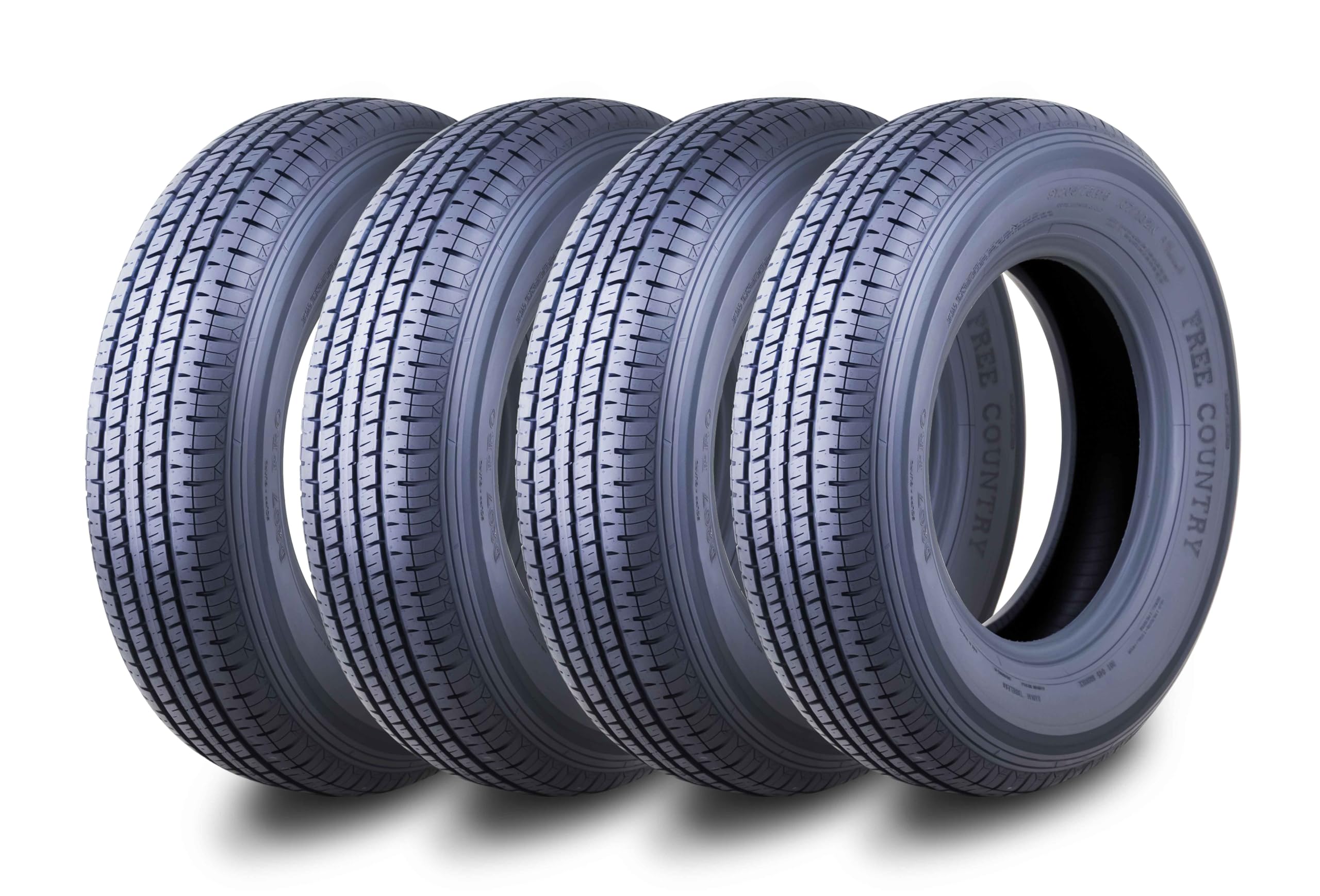 Set 4 Premium Trailer Tires ST205/75R15 205 75 15 8-Ply Load Range D Radial w/Scuff Guard
