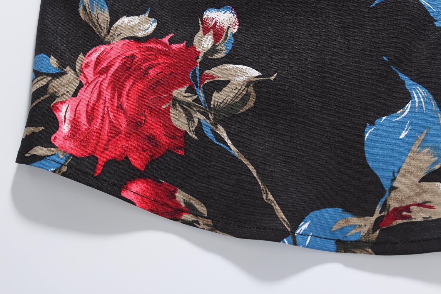 SSLR Men's Floral Cotton Button Down Long Sleeve Hawaiian Shirt - Image 8