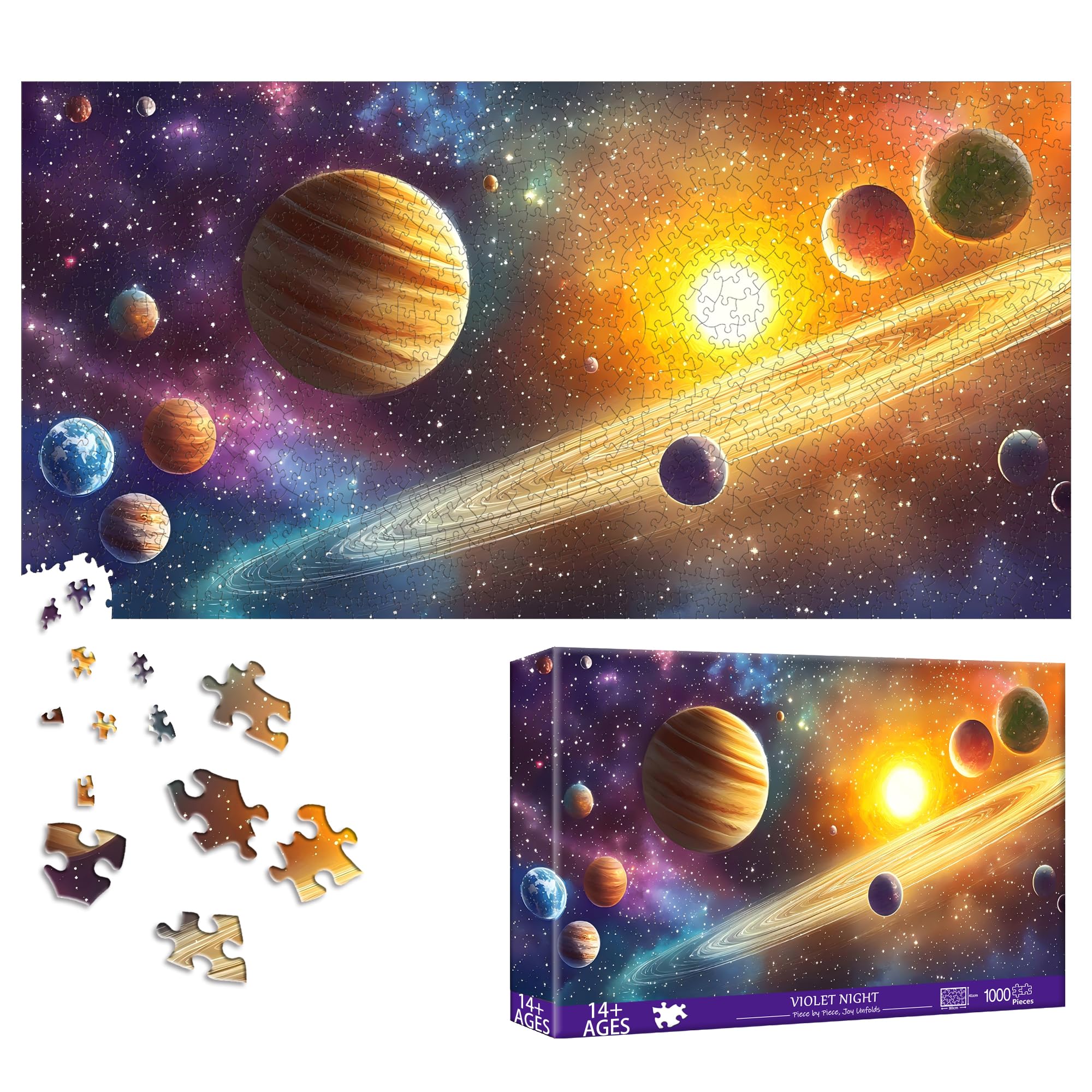 Bimkole Planeta Rompecabezas para Adultos De 1000 Piezas, Universo Rompecabezas De Papel De 1000 Piezas, Un Divertido Y Desafiante para Decorar Toda La Familia, 80 X 41 cm