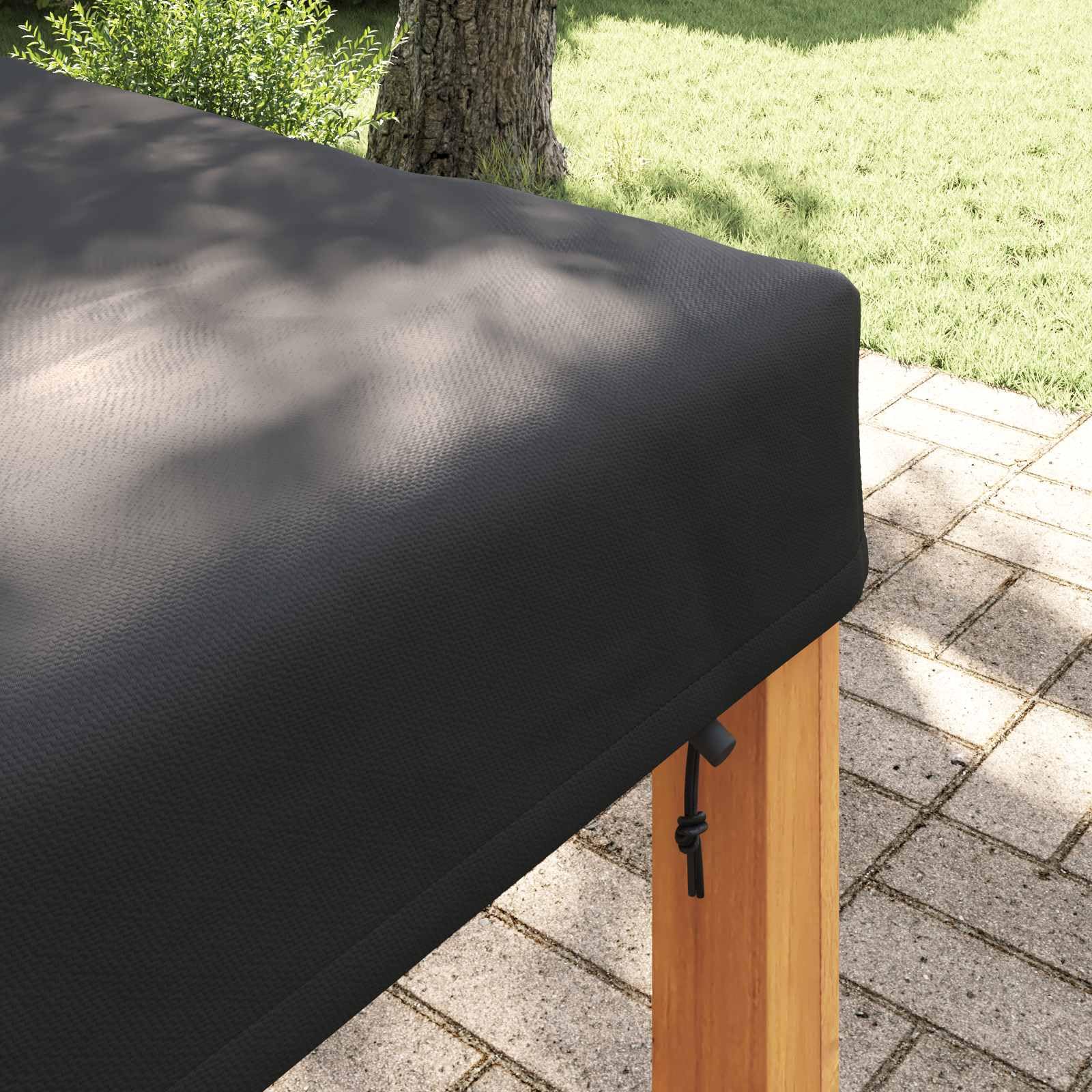 Obrusy uniwersalne, czarne, 92 x 92 x 15 cm, z torbą do przenoszenia, na meble ogrodowe, lounge, fotel, krzesło, stół, ławkę, taras, balkon, odporny na warunki atmosferyczne