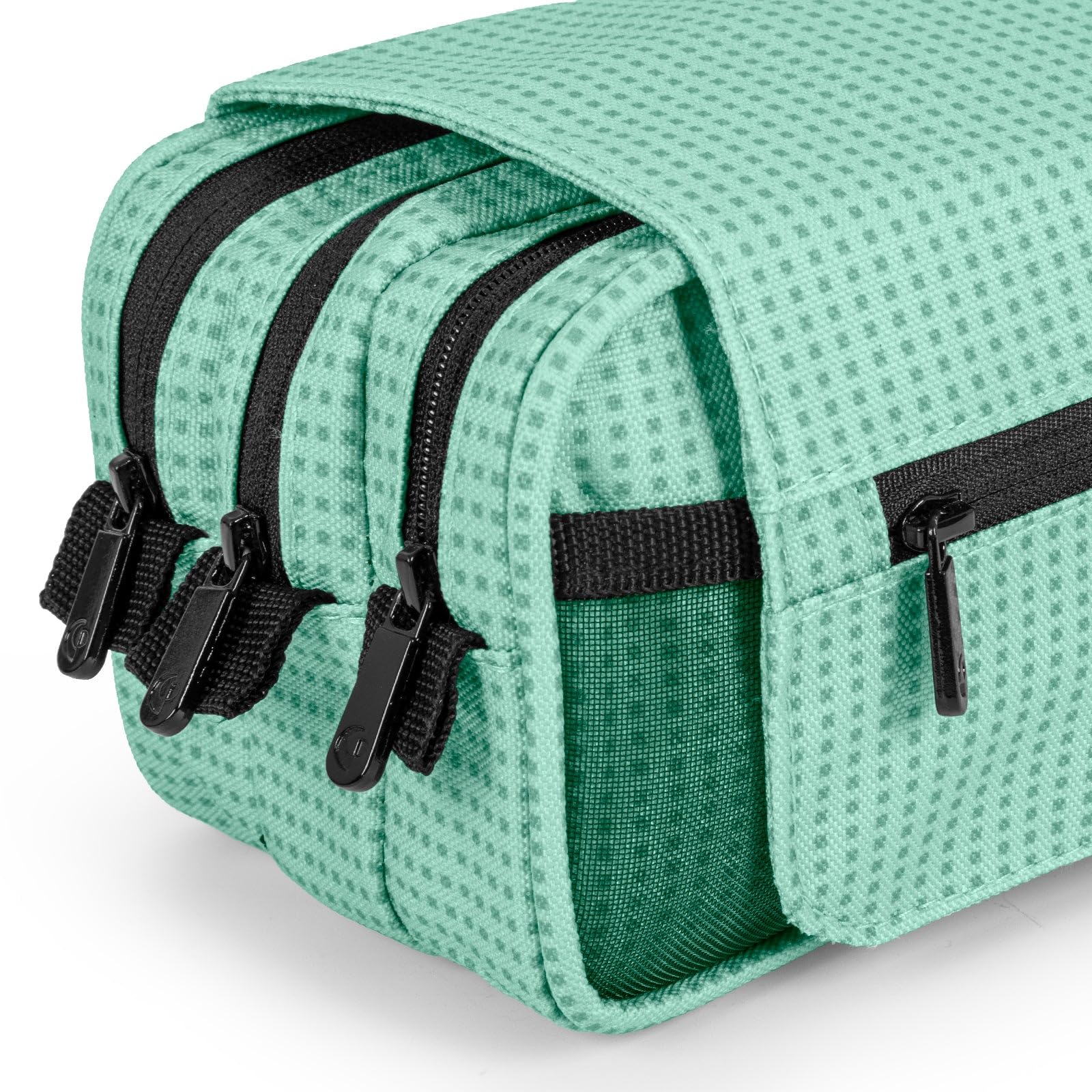 ColePack Kuru - Set di Astuccio Scolastico Triplo con 3 Cerniere e Materiale Scolastico delle Migliori Marche Incluso (Menta)