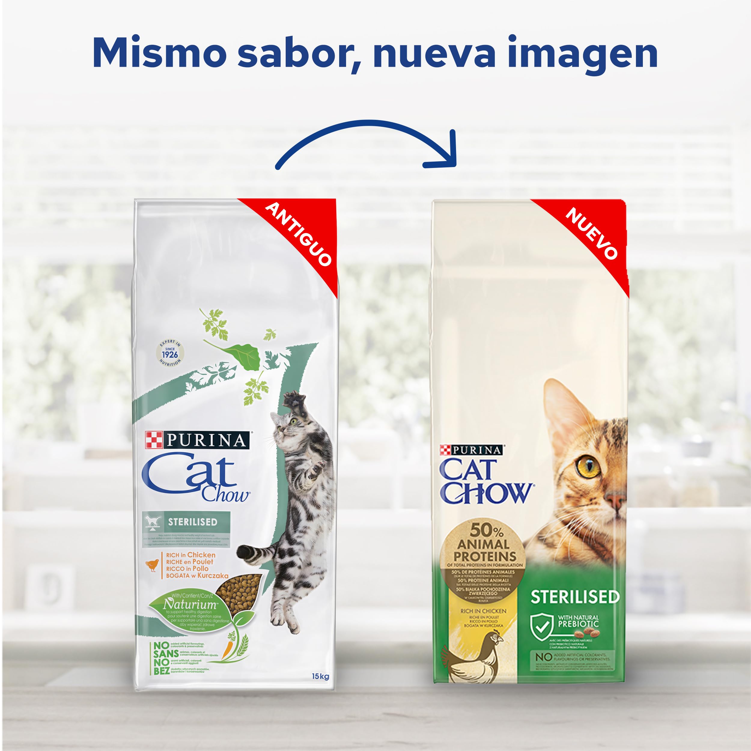 Purina Cat Chow Pienso para Gato Esterilizado Adulto con Pollo, saco de 15kg