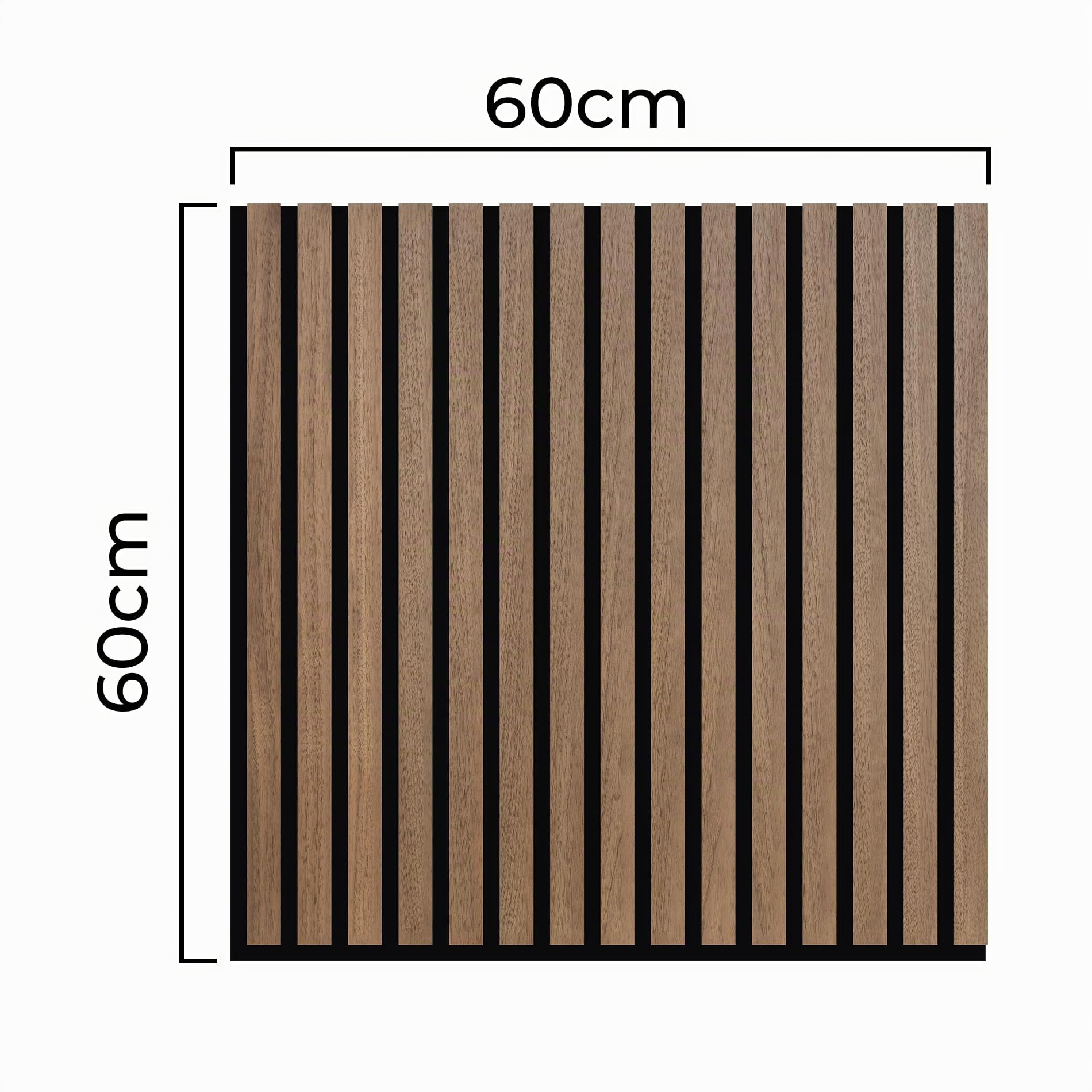 Phoenix Artpanel Paneles Acusticos Decorativos con Laminas de Madera y Fieltro para Pared 60 x 60 x 2.1 cm (8 Piezas, Walnut)