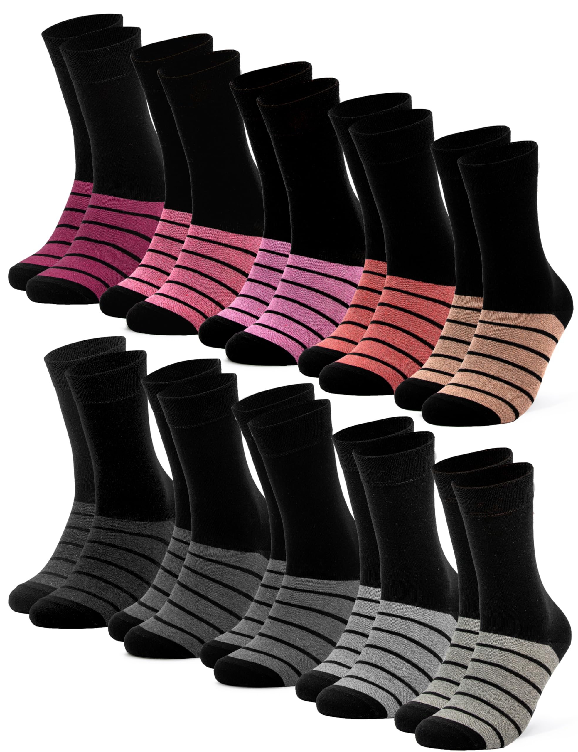 Occulto Damen Farbige Socken 10er Pack (Modell: Laura)