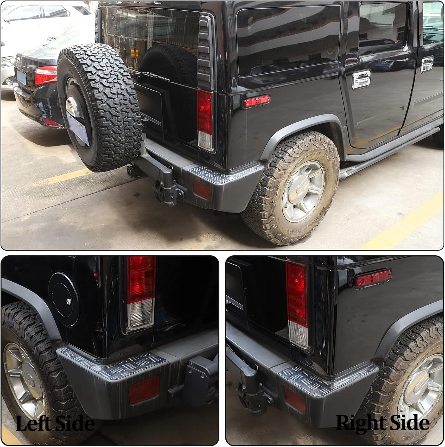 Aluminum Alloy Rear Bumper Protector Guard,Silver L-Shaped Guard Plate,Trunk Bumper Guards，Rear Bumper Corner Bezel Cover for Hummer H2 2003-2009