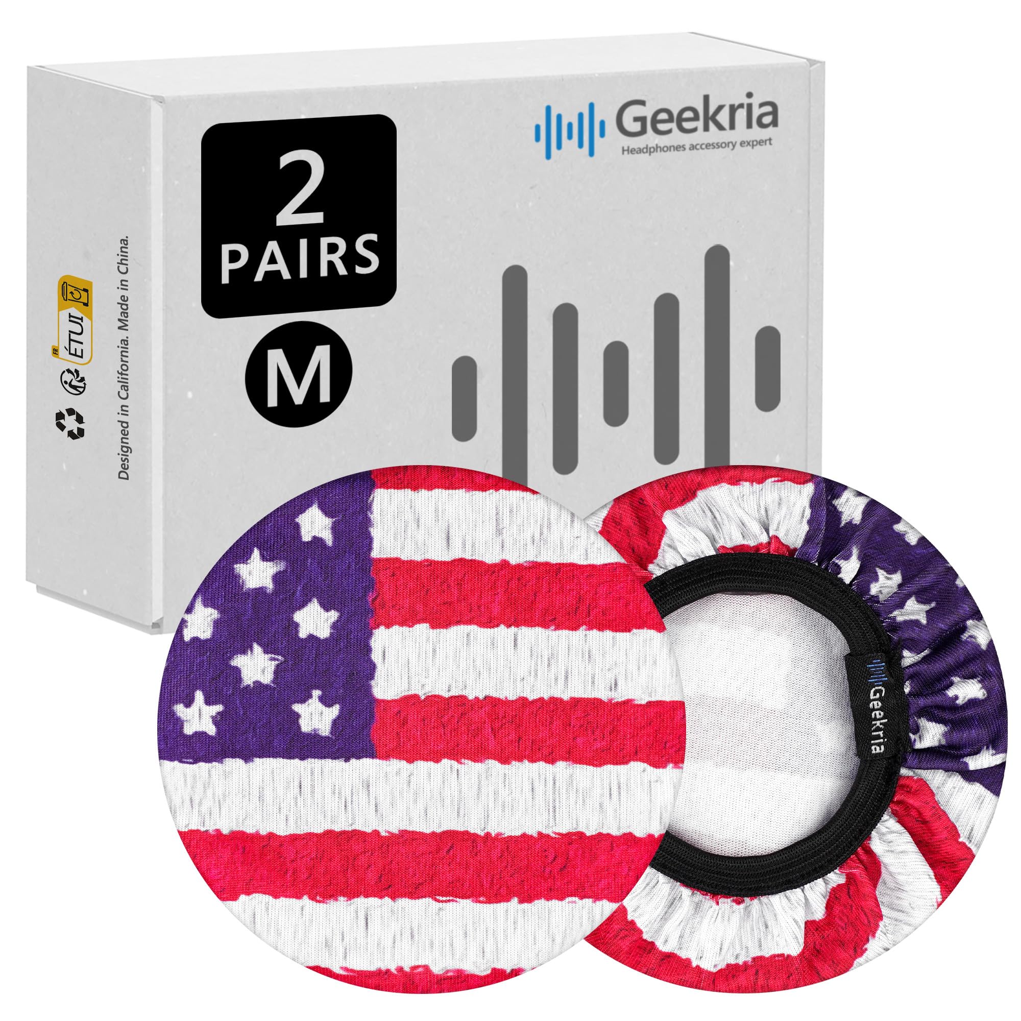 GEEKRIA 2 Pairs Flex Fabric Headphones Ear Covers