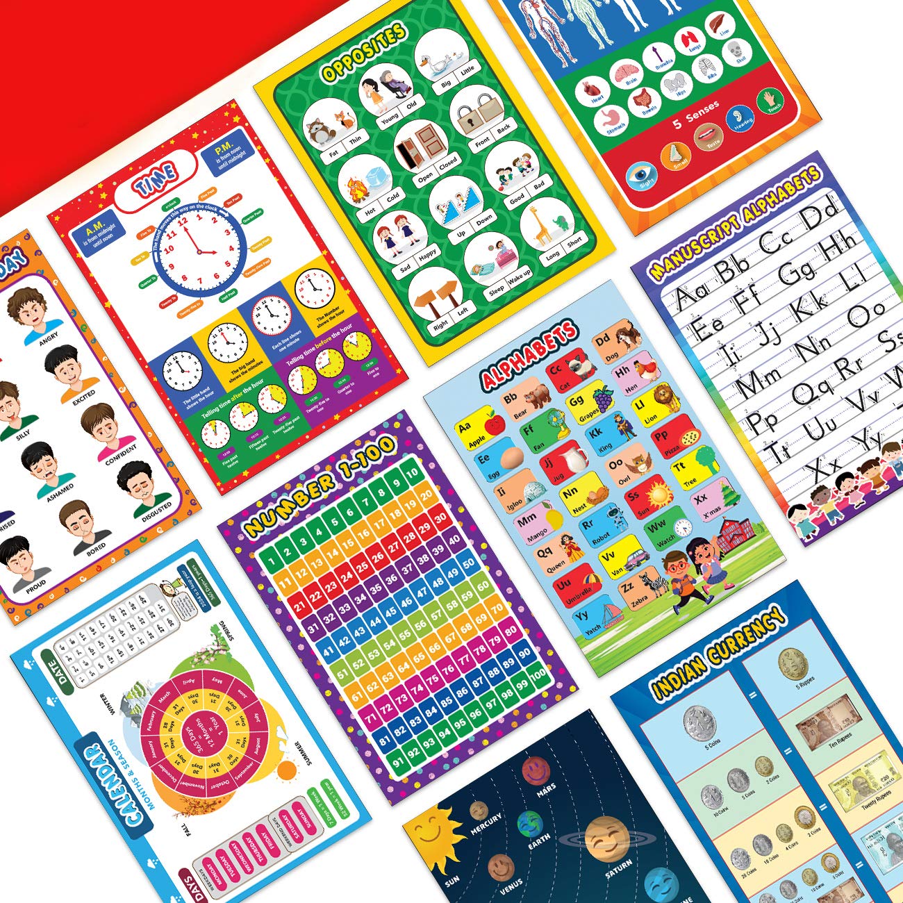 Chaka Chaundh Educational Posters for Preschool Kids Classroom Study ...