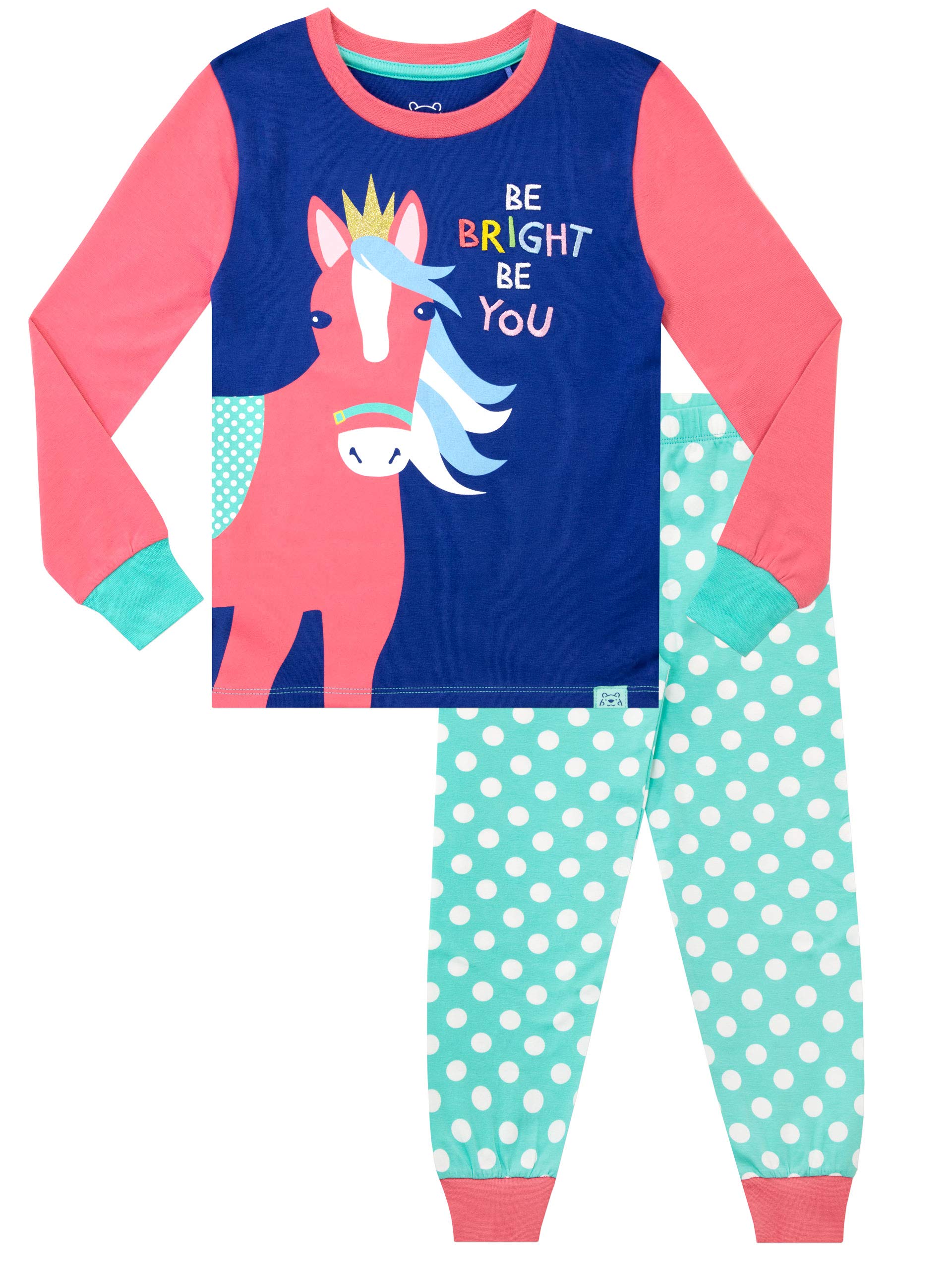 Harry Bear Girls Pajamas Rainbow Horse