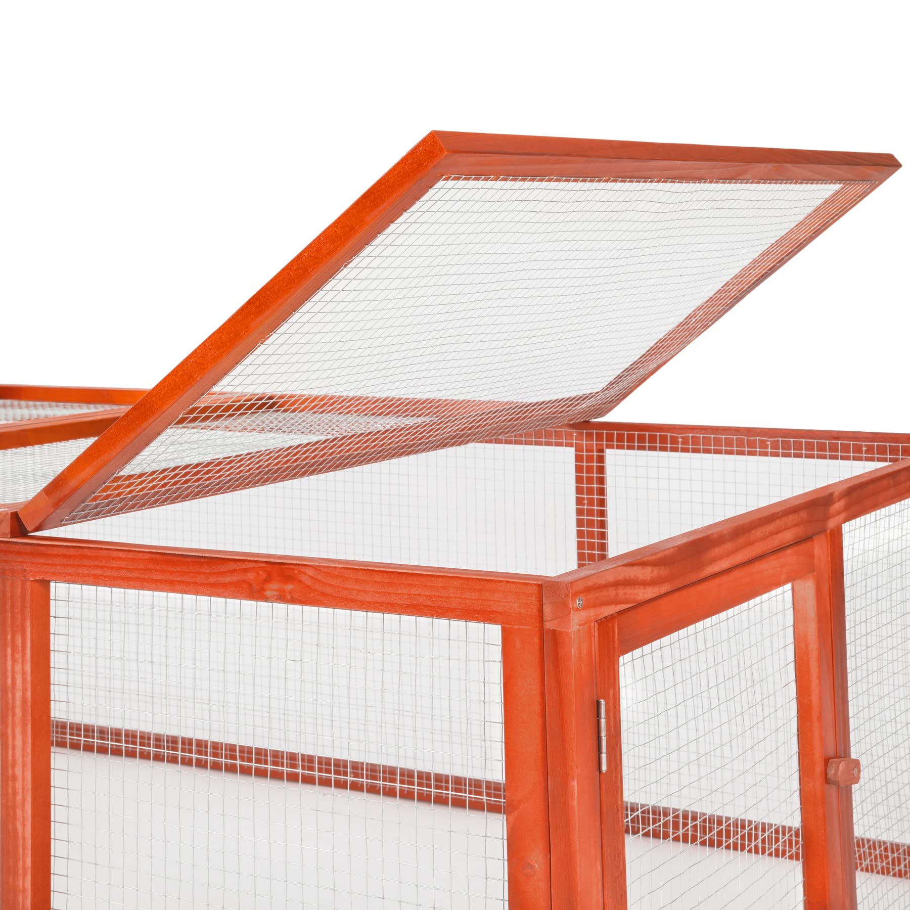 tectake® Conigliera da Esterno, 4 Porte, con Facile Accesso, Utilizzabile a Se Stante, Recinto Per Conigli, Gabbia Esterno, Casetta, Recinto Piccoli Animali - Marrone