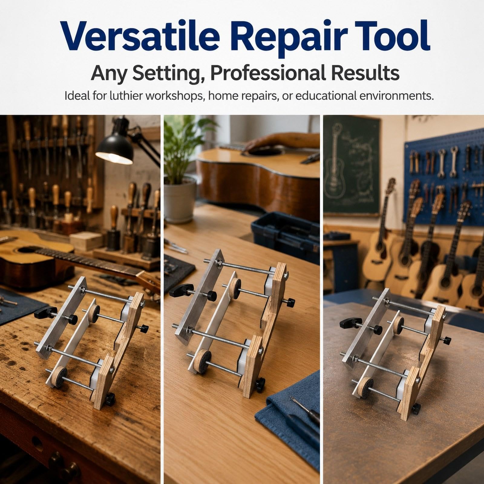 Gitarrenhals Abziehwerkzeug Set, Akustikgitarren Wartungslehre, Einfaches Demontagewerkzeug, Gitarrenbauer Reparaturzubehör, Aluminium, Geeignet für