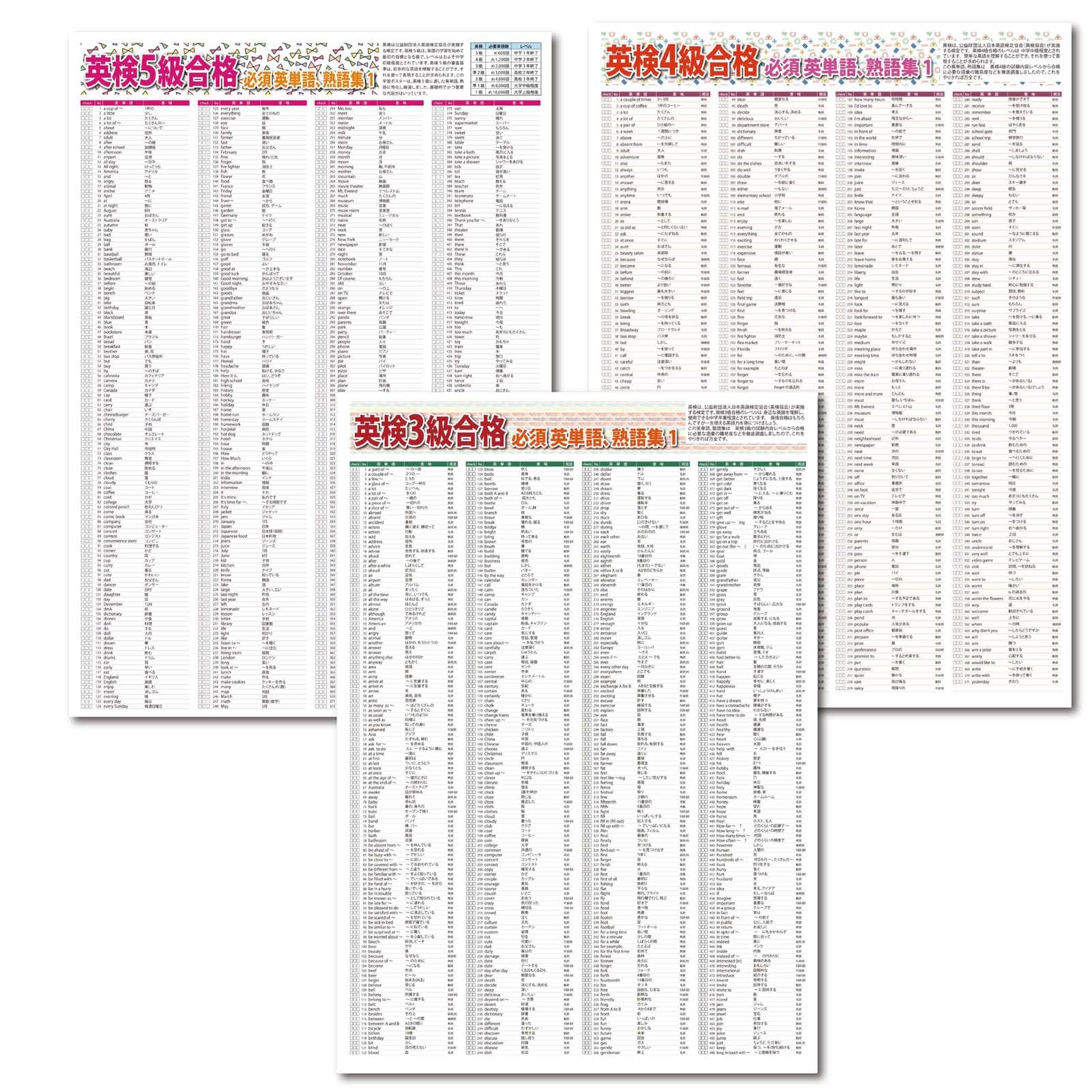 Amazon.co.jp: proceedx 3227 学習ポスター英検3級,4級,5級合格 必須英
