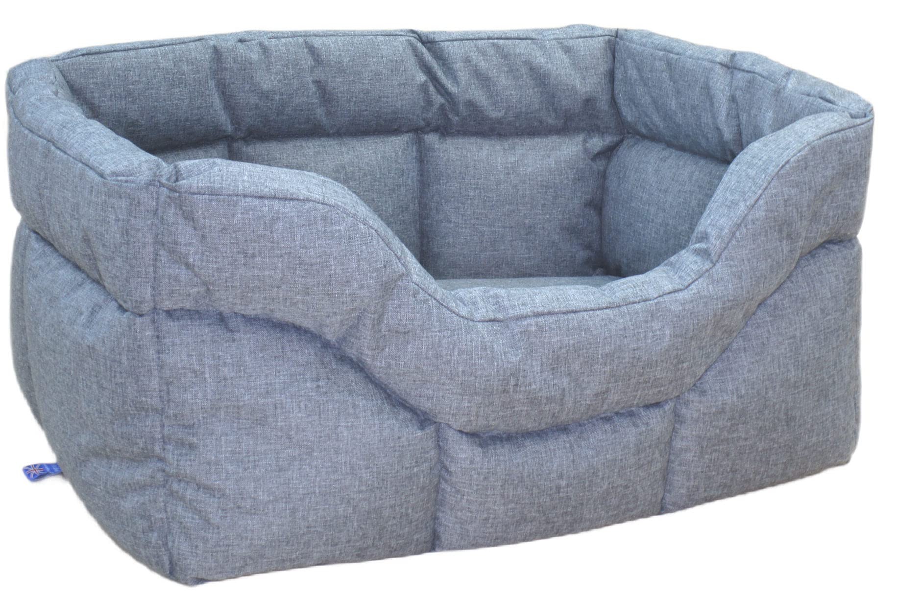 P&L Superior Pet Beds QUALITY COMFORT PRACTICALITY P&L Heavy Duty High Sided Rectangular Waterproof Dog Bed (Charcoal, L)
