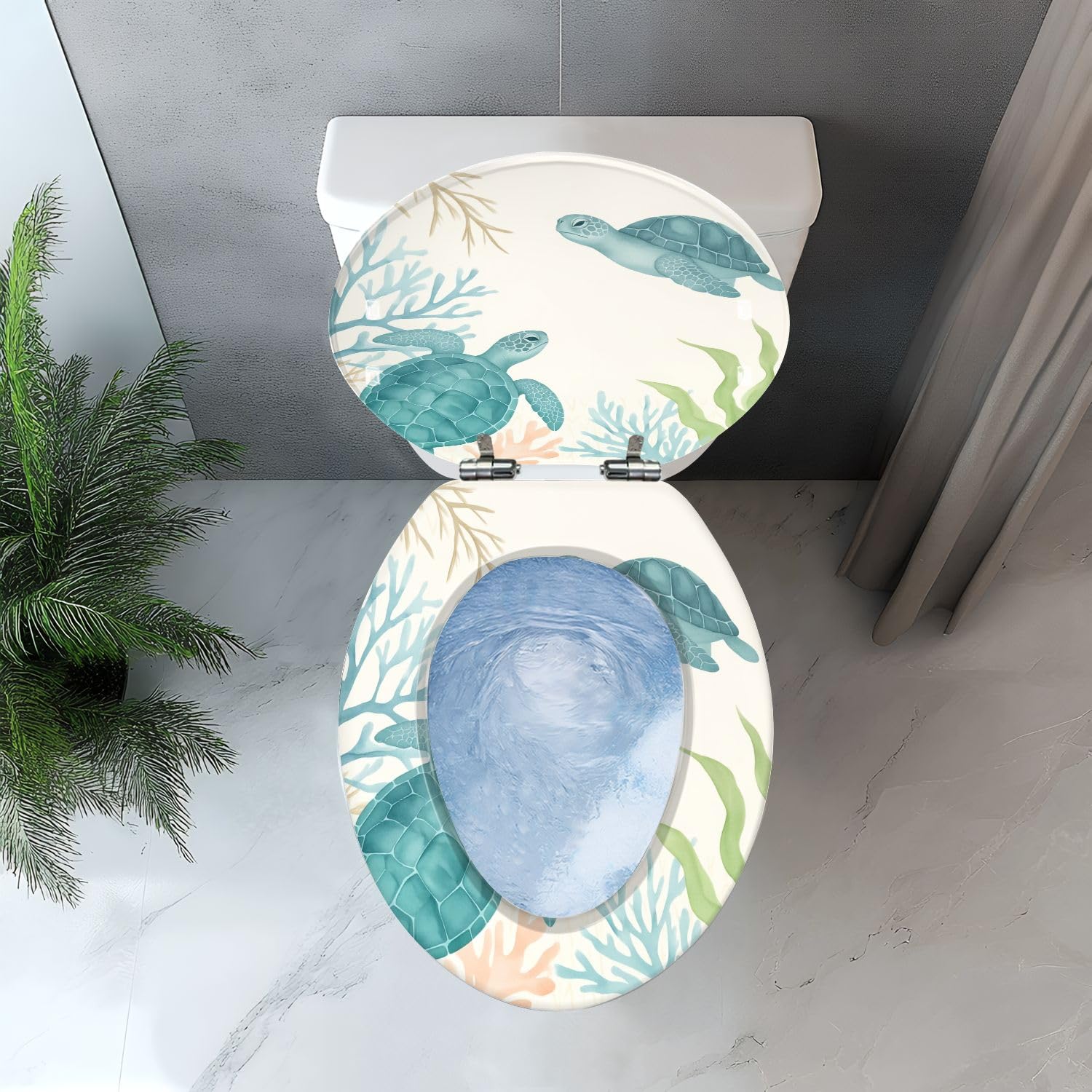Asiento de inodoro alargado de resina para baño