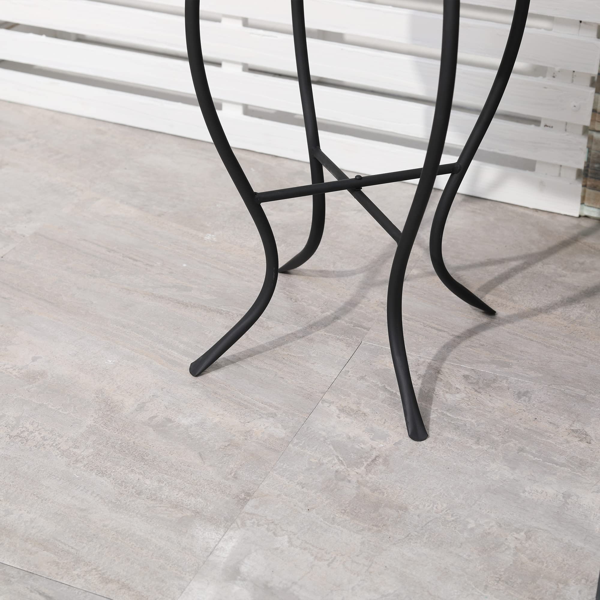 Outsunny Mesa de Jardín Redonda Mosaico Patas Metal Ø35,5x53,5 cm Turquesa