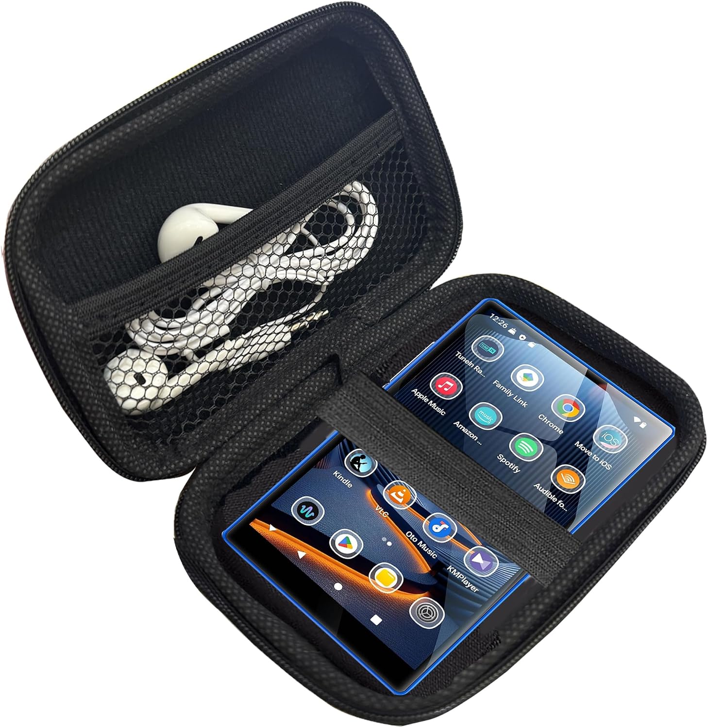 Compatible with MECHEN X52 MP3 Player Case, Lamshaw Durable EVA Carrying Case, Shockproof & Lightweight Protective Cover Compatible with MECHEN X52 5" MP3 Player (Black)