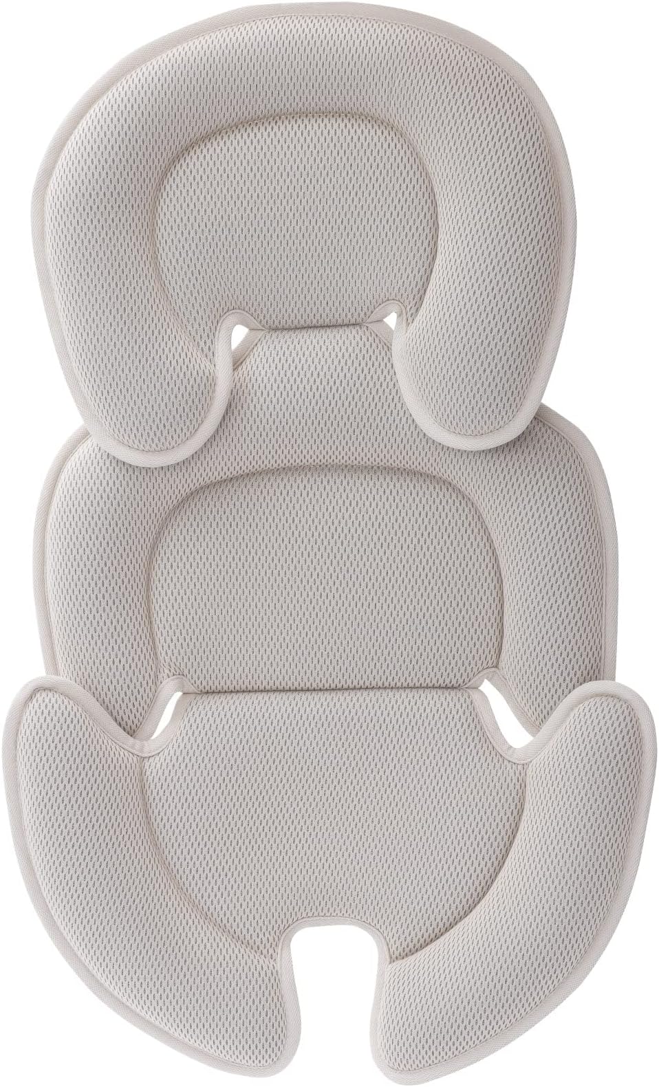Head and Body Support Pillow Infant Car Seat Insert for Newborn to Toddler Stroller Cushion (Beige)