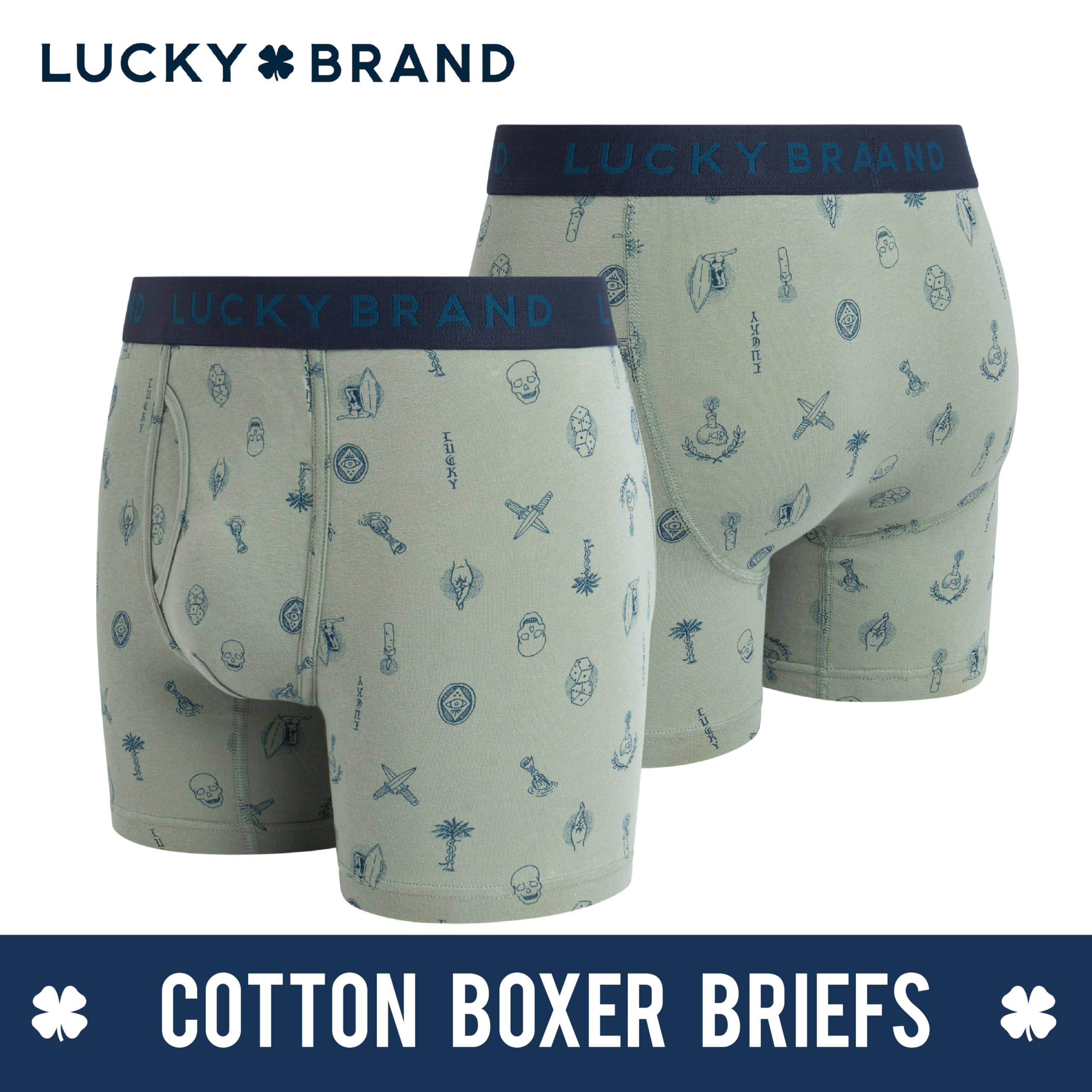 Lucky Brand Herren Unterwäsche – Baumwollmischung Stretch Boxershorts (6er-Pack)