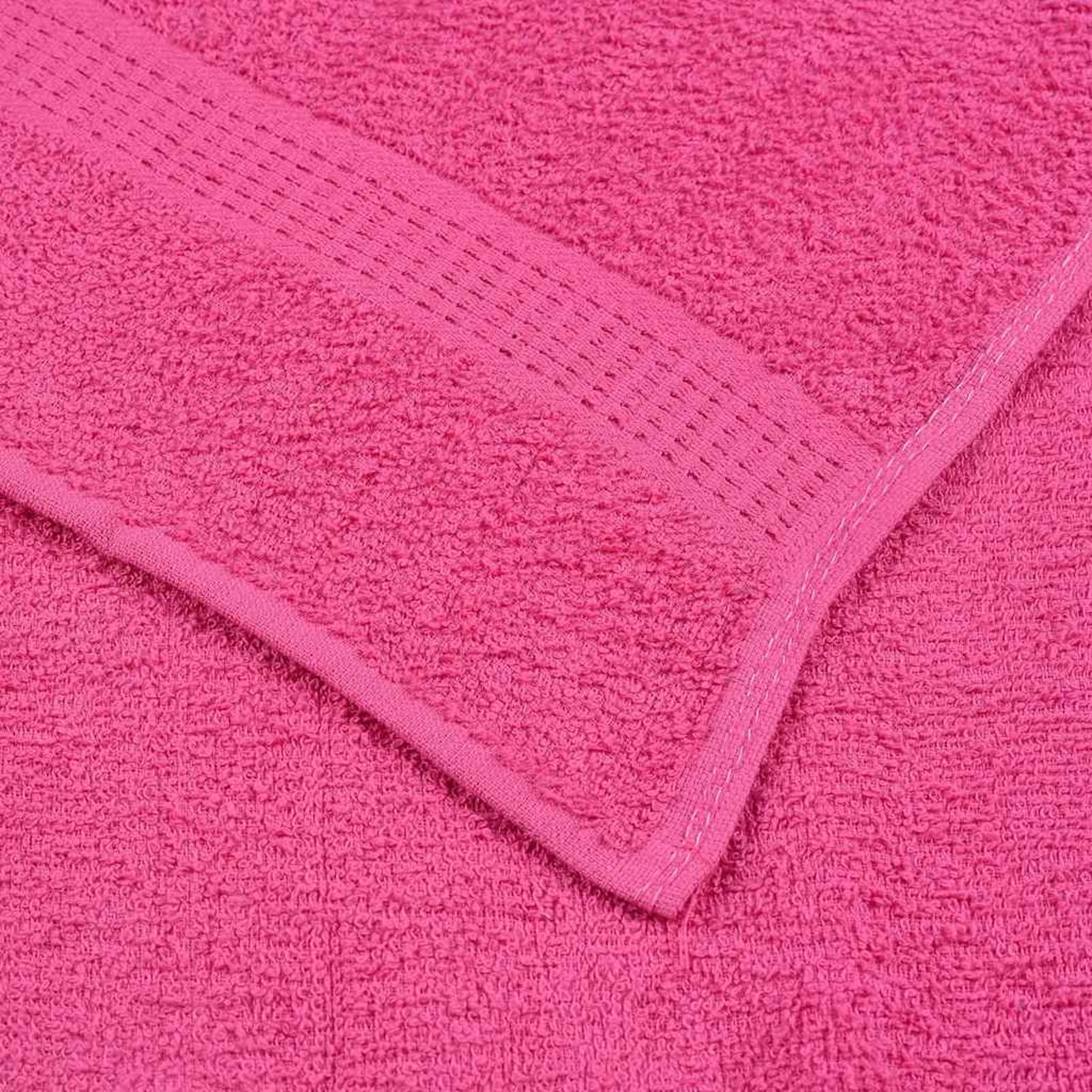 Homgoday Set Asciugamani FROGN 100% Cotone, 4 Asciugamani 50x100 cm + 2 Asciugamani Doccia 70x140 cm, Rosa, 360 g/m2, Oeko-Tex, Lavabile, Multiuso