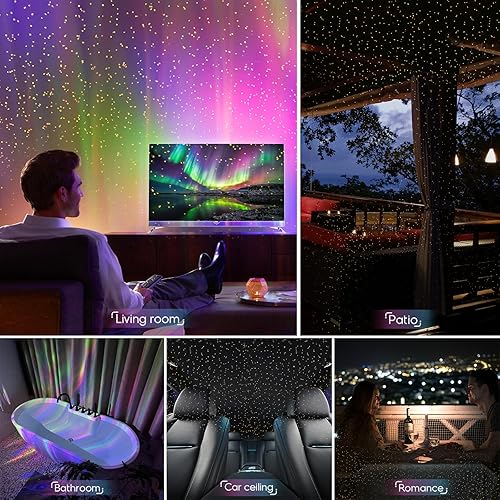 Miniatura 9 de Proyector de galaxia, luces de proyector de estrellas para dormitorio, proyector Aurora con altavoz Bluetooth y ruido blanco, luz nocturna LED para