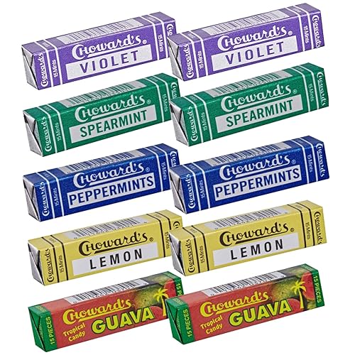 Choward's - Paquete variado de caramelos de mentas | Violeta, menta verde, menta, guayaba y limón | Sabores aromáticos atrevidos | Perfecto para