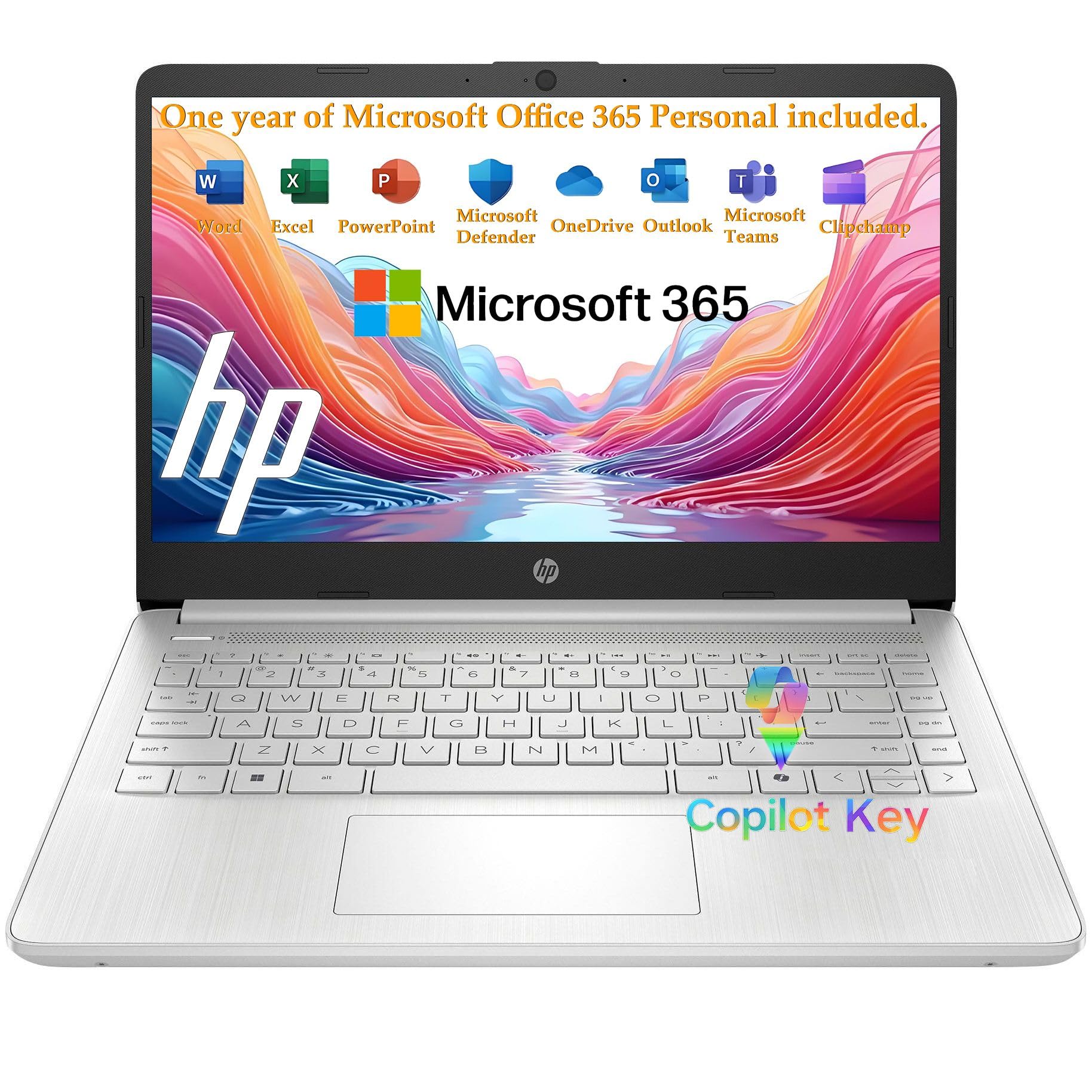 HP Laptop 14" Computer 2026, Intel Processor, 1-Year Office 365