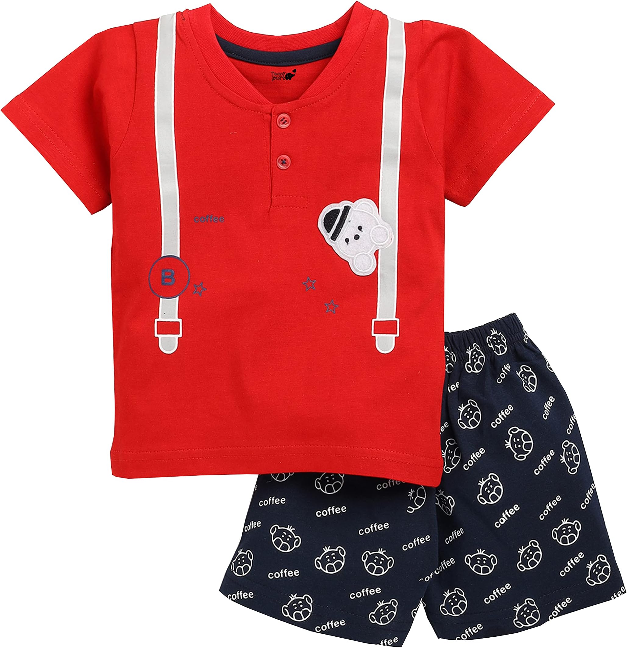 ToonyportPresents Casual Clothing Sets for Kids | T-Shirt and Half Pant Set | Best Combo Outfits for Kids | Age 6 Months to 6 Years