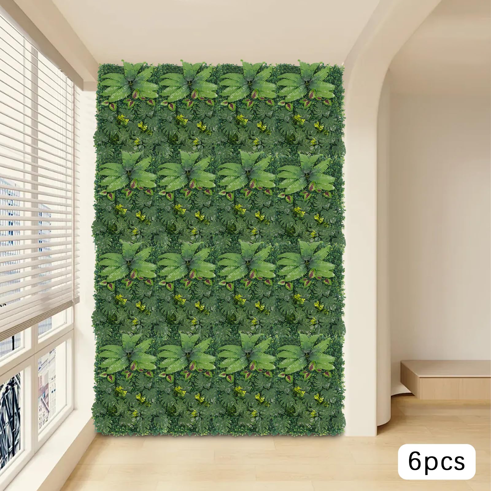 6 Pièces Mur Vegetal Artificiel Interieur Lierre Artificiel 60 x 40 cm Haie Artificielle pour Les Mariages, Les Décorations Murales, Les Magasins