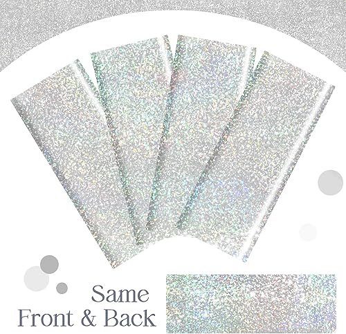 Miniatura 9 de 2 manteles holográficos plateados con láser de discoteca brillante de 40 x 108 pulgadas, mantel de plástico iridiscente blanco para decoración de