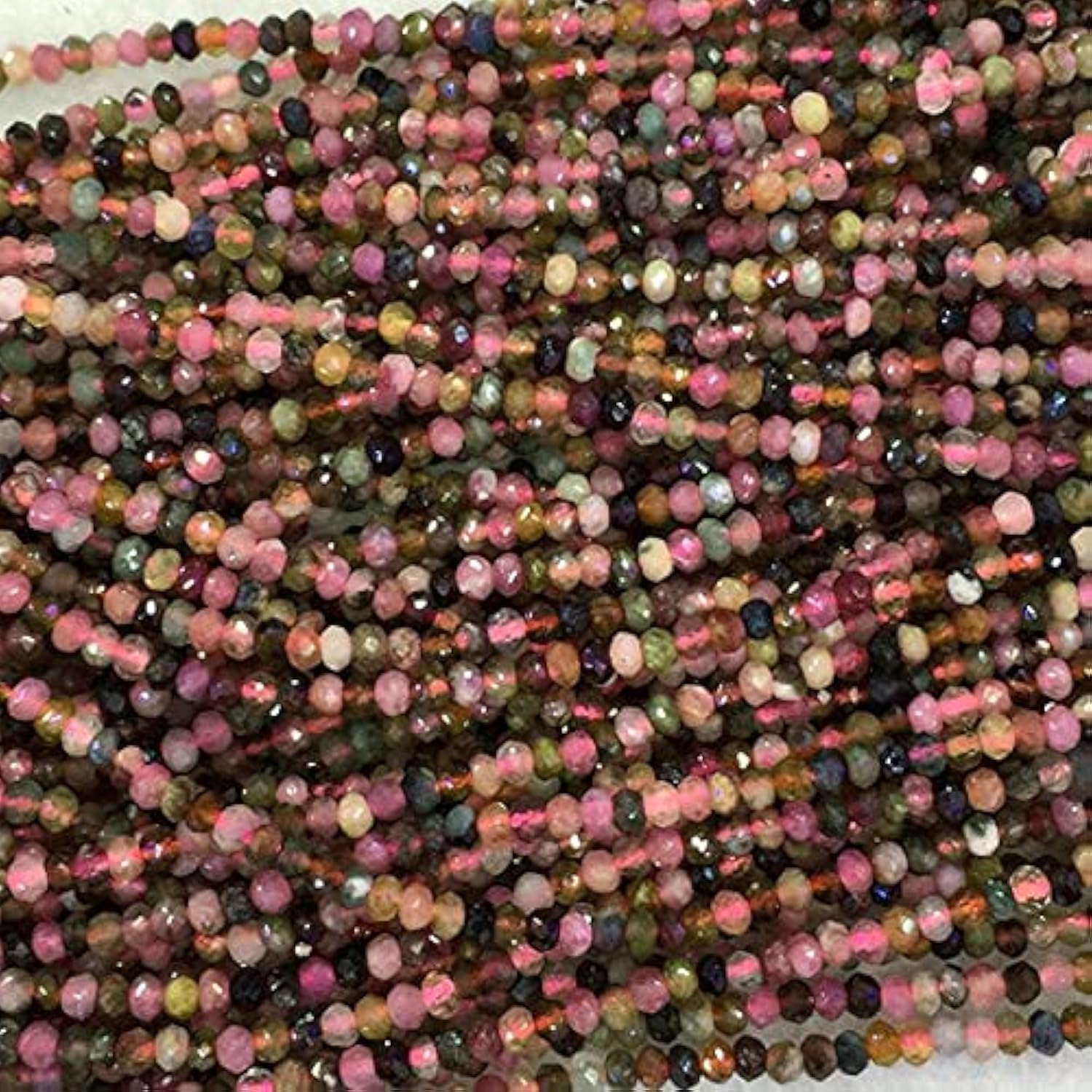Tourmaline multicolore naturelle perles rondelles facettées 2x3mm LKBEADS 04112 pour bijoux