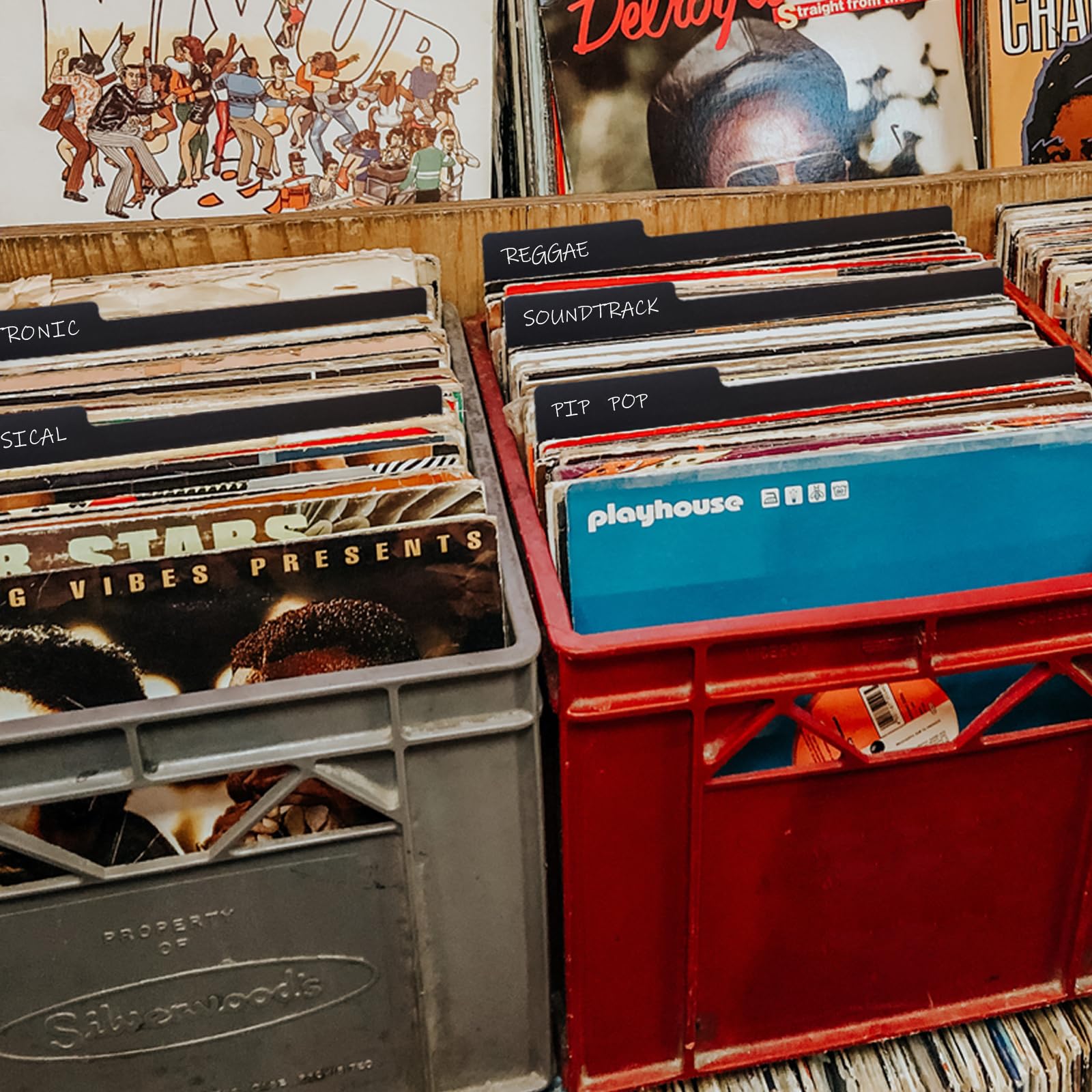 Divisori per dischi in vinile da 30,5 cm, riutilizzabili, su entrambi i lati, in plastica, separatori per album fai da te in vinile LP e organizzazione di dischi in vinile e DVD (20)