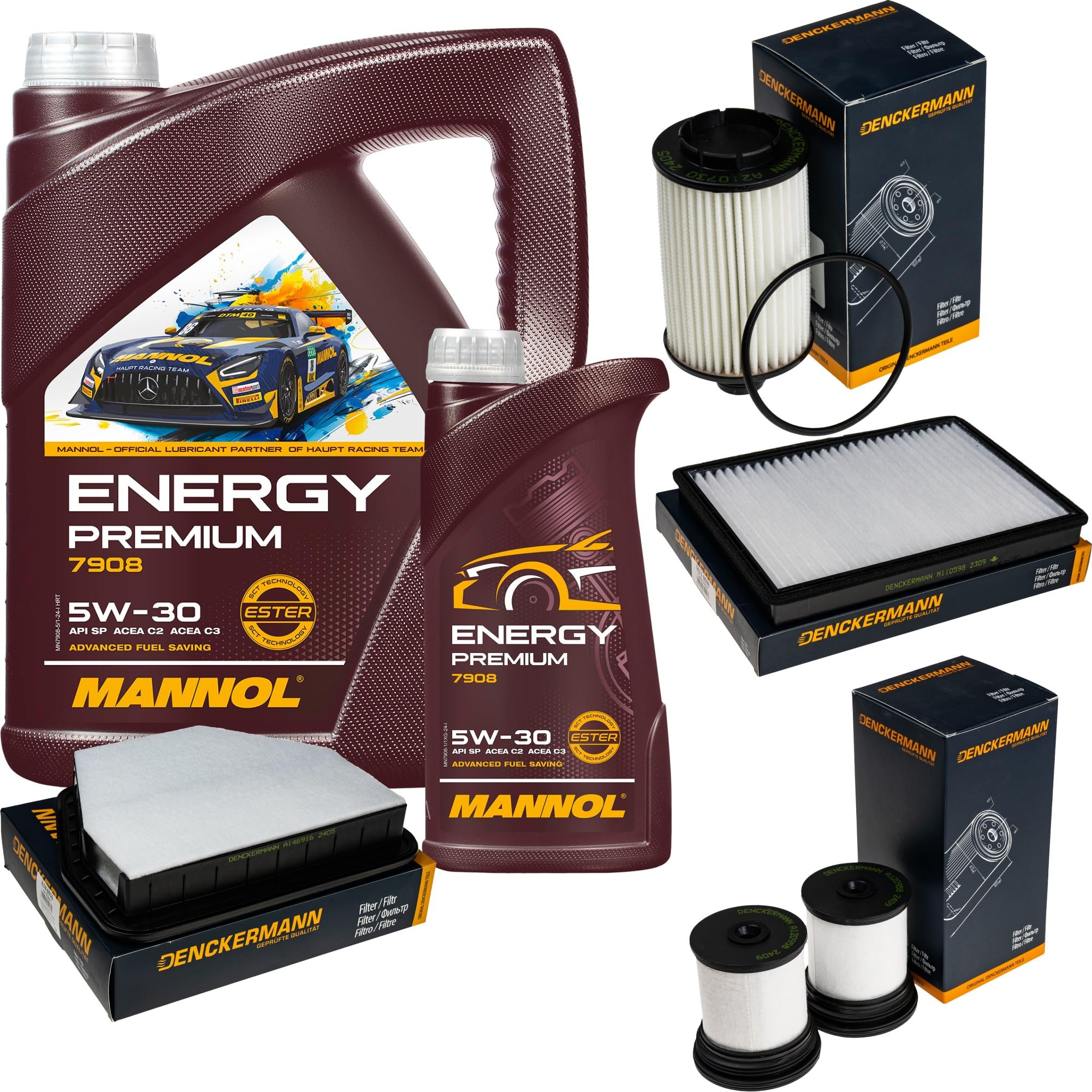 Paquete de inspección Kit de mantenimiento de filtros con Energy Premium 5W-30 6L, filtro de combustible, filtro de aceite, filtro de habitáculo, filtro de aire
