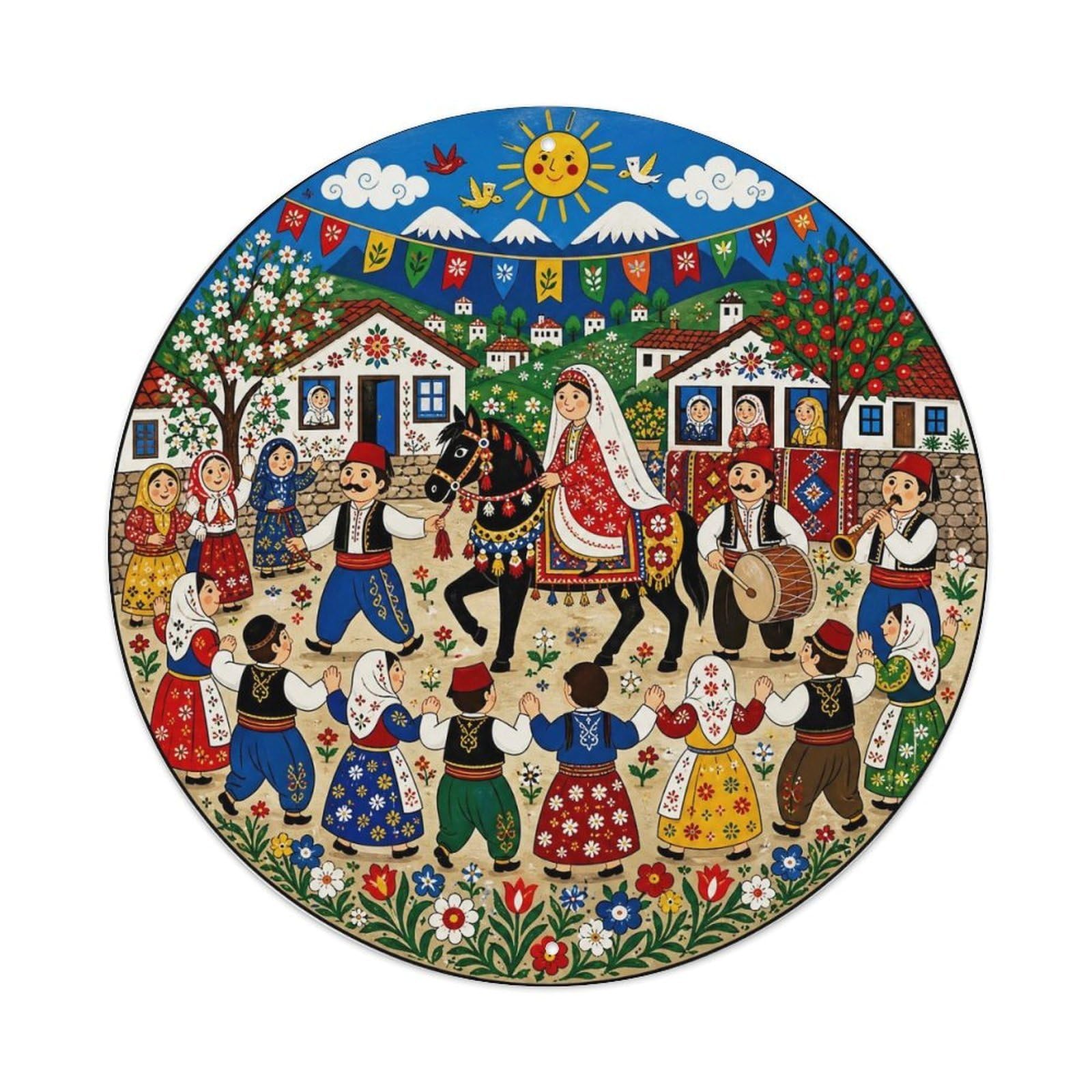 Naive Folk Turkish Wedding Historic Turkey Classic Metal Tin Sign