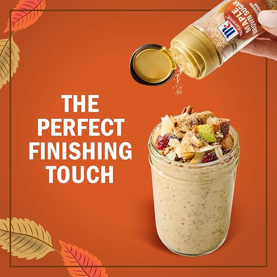 McCormick Finishing Sugar, Maple Brown Sugar, Limited Edition, Classic Flavor Pairing of Maple with Rich Brown Sugar, For Coffee, Cookies & More, 3.09 oz
