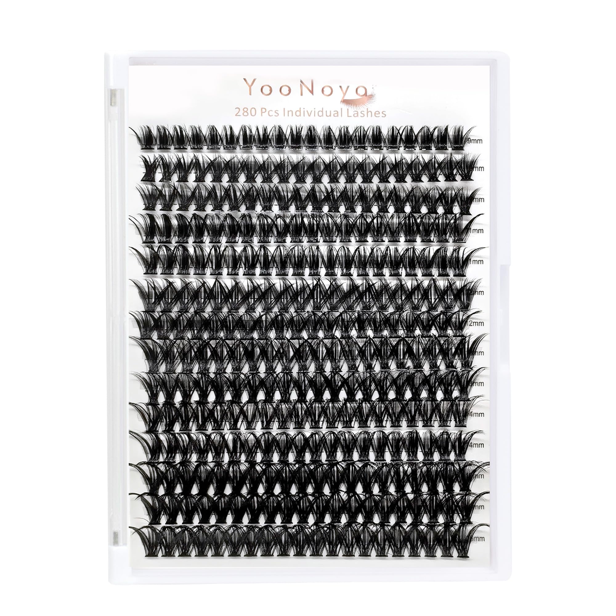 YOONOYA Lash Clusters 280pcs DIY Individual Lashes 50D Cluster Eyelash Extensions 9-15mm Eyelash Clusters Lash Extensions for Self Application (50D, 0.07D, 9-16mm)