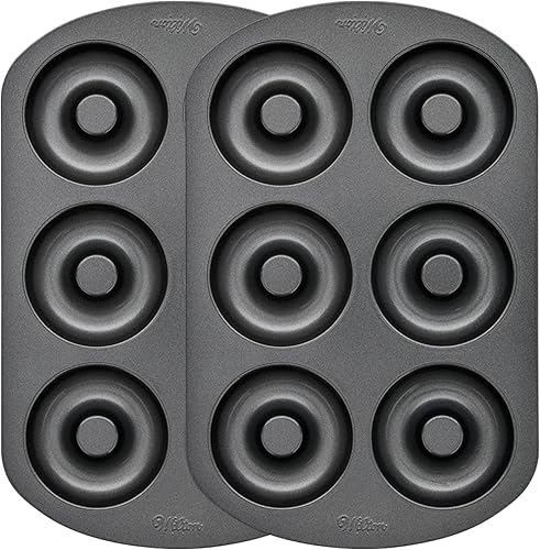 Bandejas para hacer donas Wilton 2105-1620 6 Cavidad antiadherente 2 unidades Paquete de 2 Gris