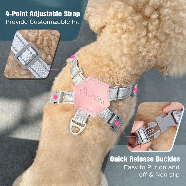 Foto 4 de 7 de Pawaboo Conjunto de arnés y Correa Ajustable para Perros pequeños