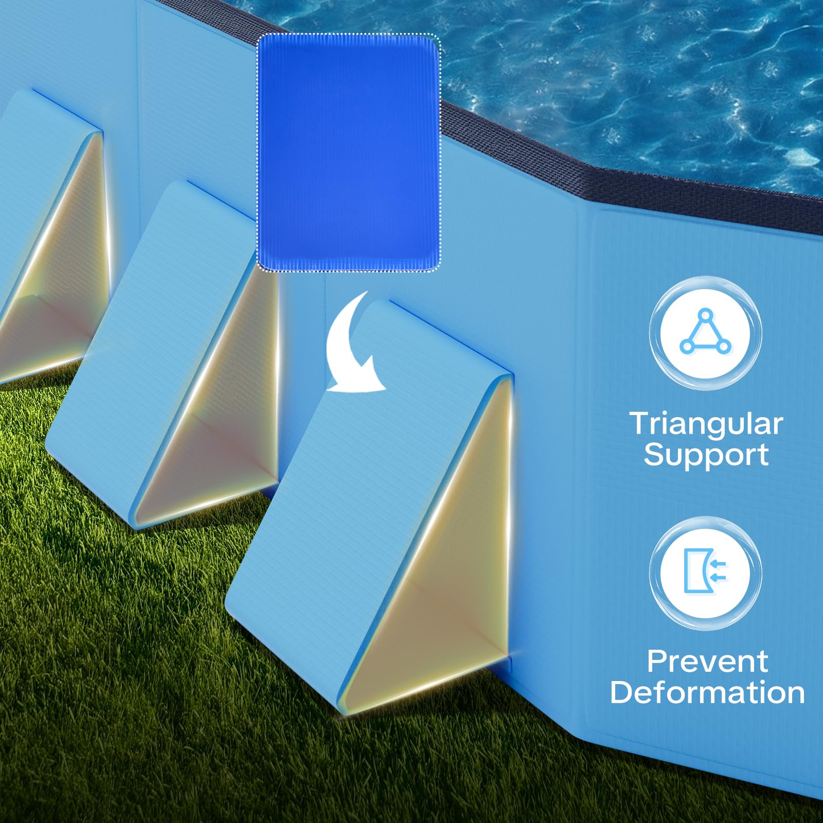 Raxurt Piscina per Cani 200 cm Pieghevole, Piscina per Cani Grande con Struttura Ottagonale Stabile, Piscina Antiscivolo in PVC con Pareti Rinforzate per Giardino ed Esterno