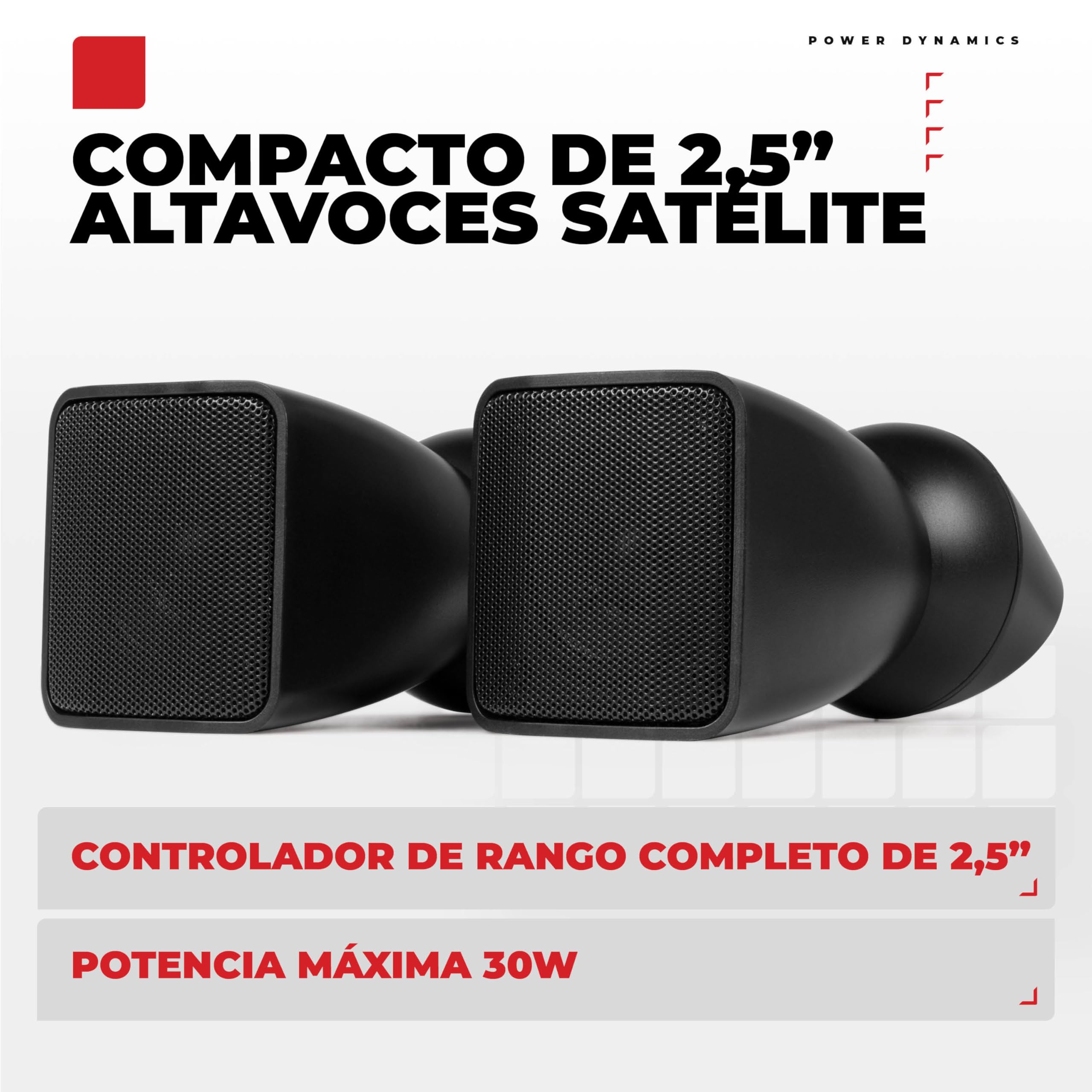 Power Dynamics BSX30B + PRM120 + RX22 – Sistema Sonido 100V con 16 Altavoces 2.5" 30W, Amplificador 120W, Bluetooth, MP3 y Cable 100m para megafonía e Hilo Musical Profesional, Color Negro
