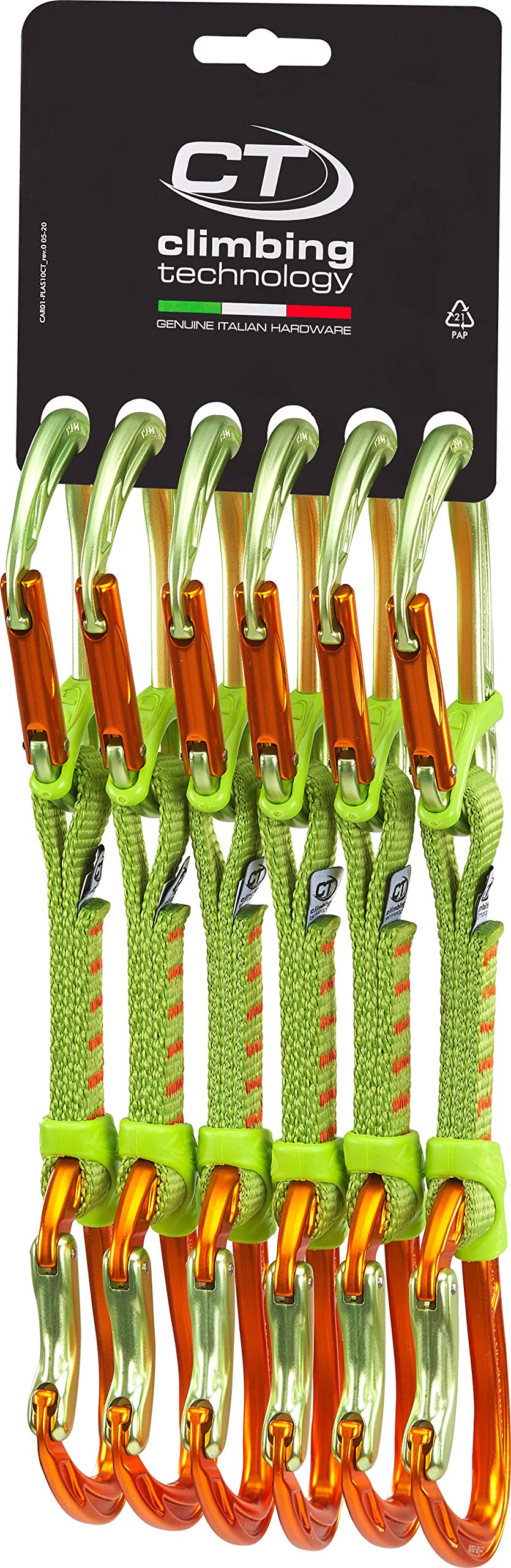 Climbing Technology 2E688FDA0BCTXXP Nimble Fixbar Set NY Rinvio, Confezione da 6 Pezzi, Verde/Arancione