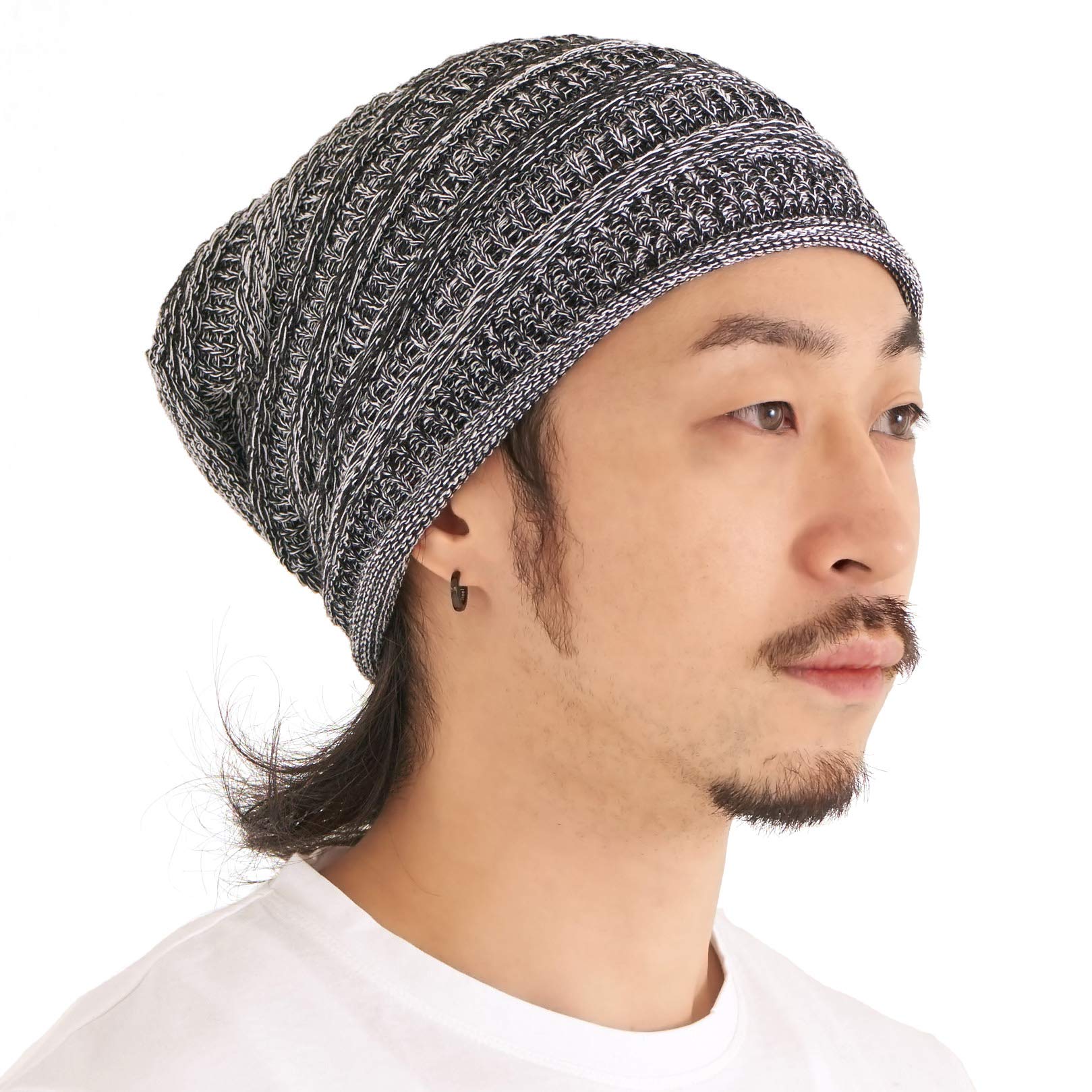 Charm Men's Black Extra Slouchy Summer Beanie For - Wo Baggy Hipster Knit Cotton Slouch Hat