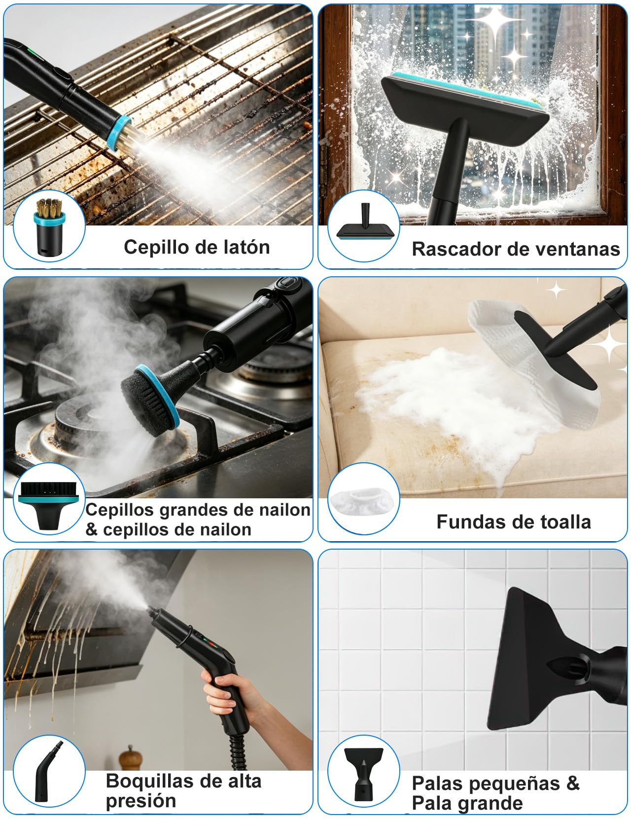Limpiador a Vapor, Limpiador a Vapor de Mano Multiusos 2500W