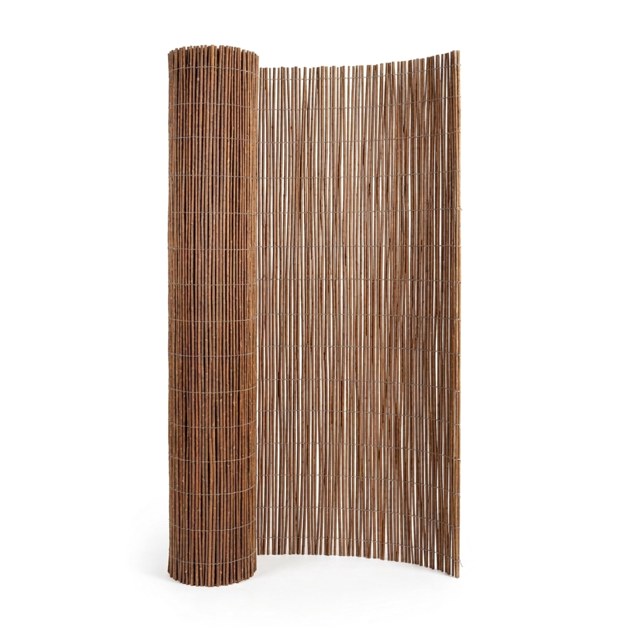 BPIL 1.5mx4m Willow Fence - Natural Willow Garden Screening Roll - Outdoor Wooden Privacy Fence Covering for Balconies, Backyard and Patio
