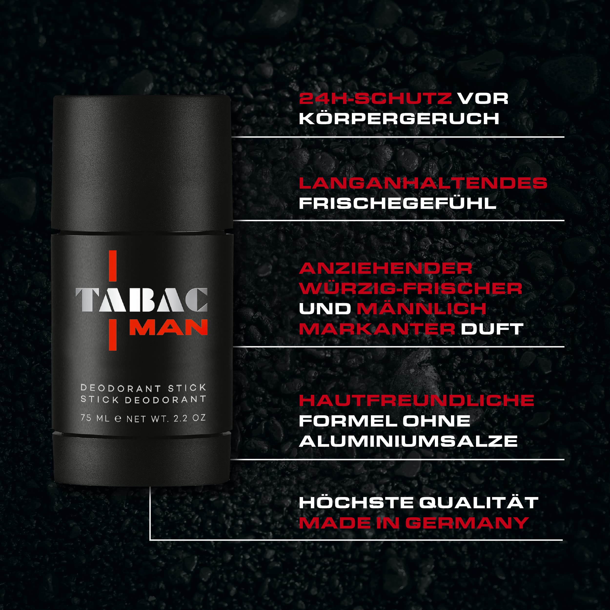 Tabac® Man | Vorteilspack: Deodorant Stick - kraftvoll-maskuliner Duft mit intensiv würziger Ausstrahlung | 3x 75g Deodorant Stick