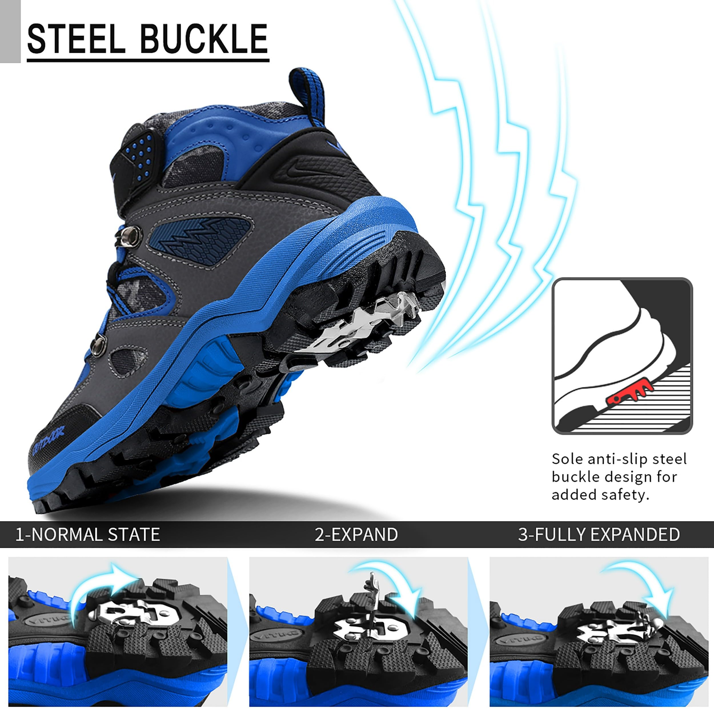 VITIKE Garçon Chaussures en Coton pour Enfants Bottes de Neige Hiver Filles Chaussures de Randonnée