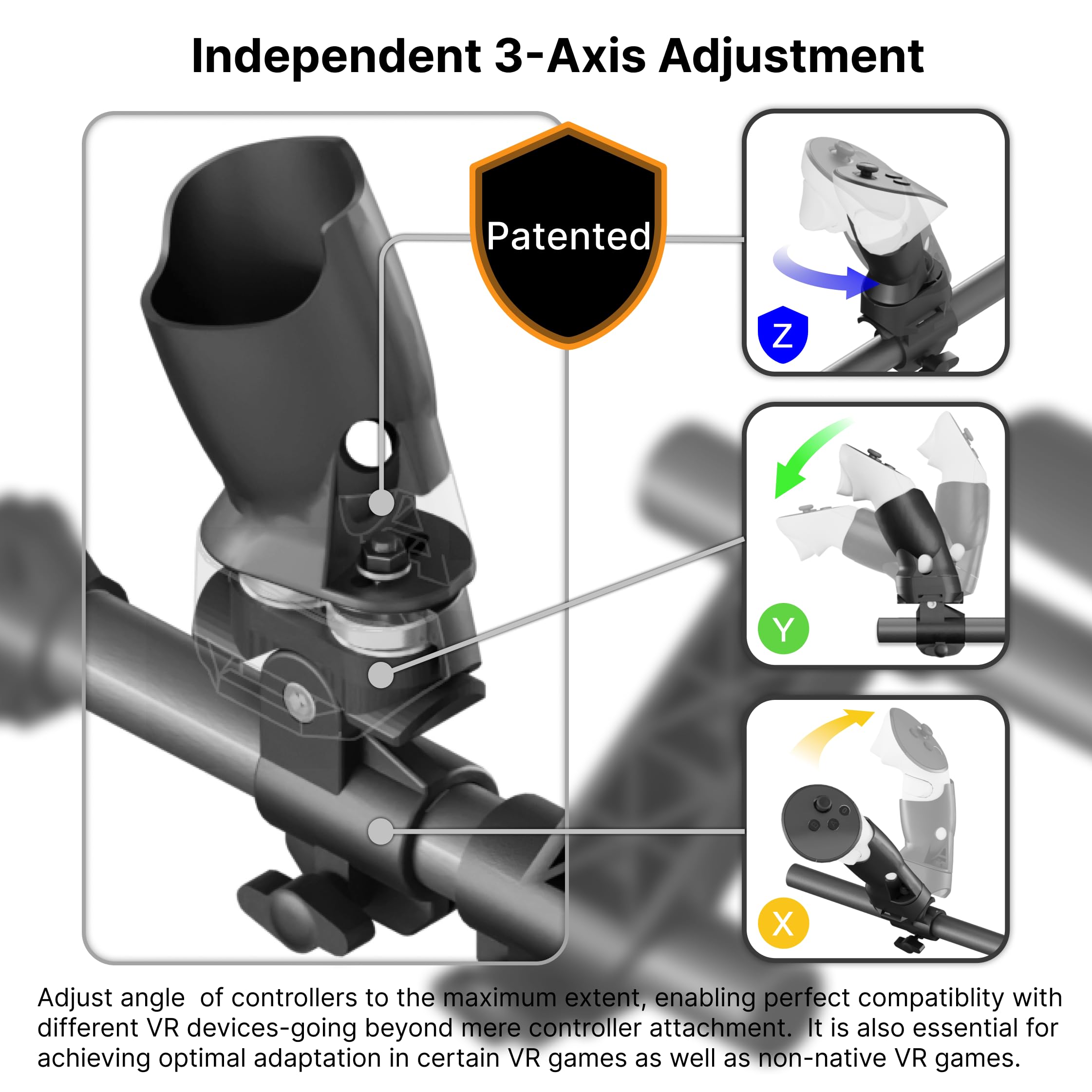 Moginno M3 VR Gun Stock Compatible with Meta/Oculus Quest 3/3S/2/Pro Controller Accessories, Magnetic Gunstock Rifle Adapter with Shoulder Strap, Enhance FPS Games Reality Control Feel, Black - 5